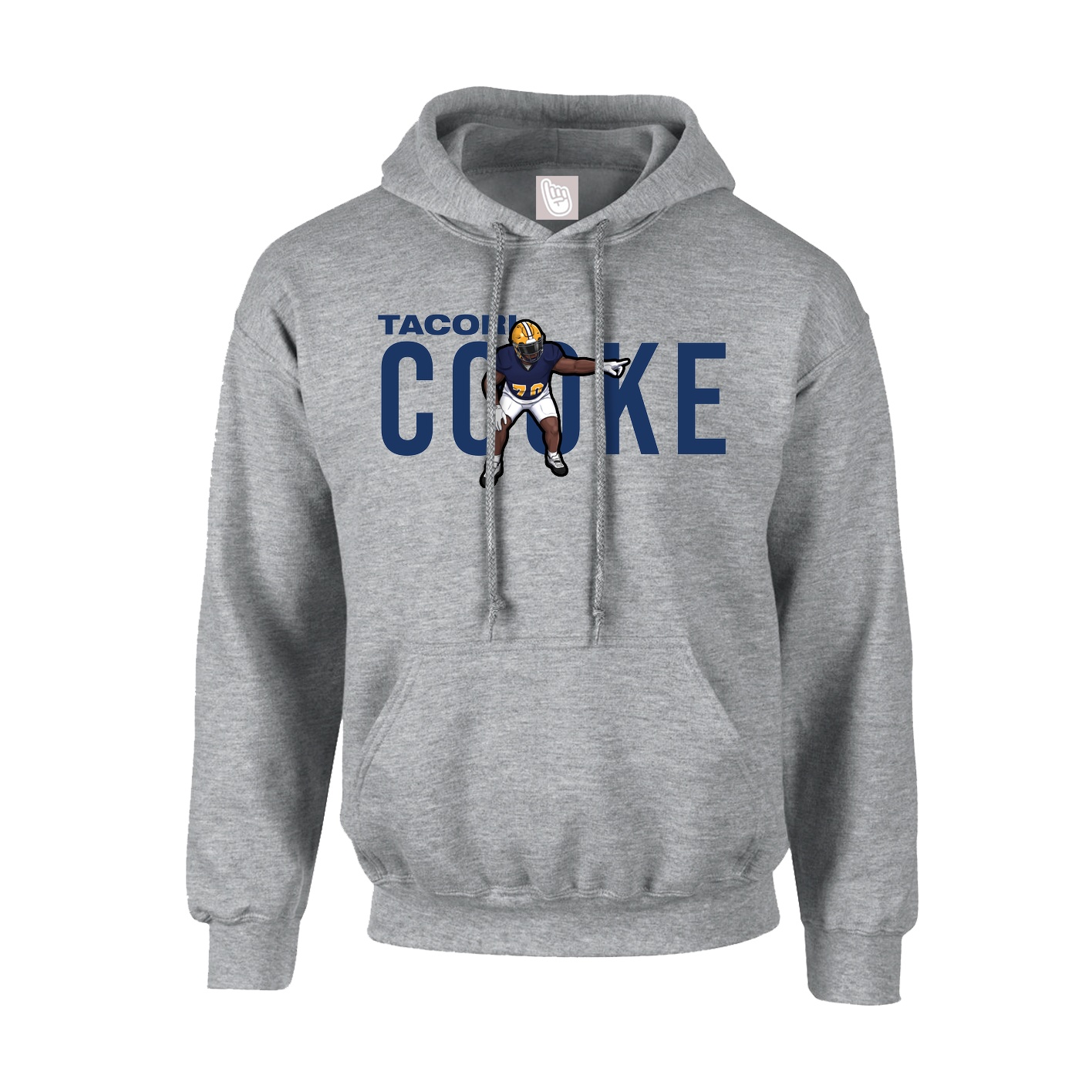Youth Hoodie — Player Name in Grey