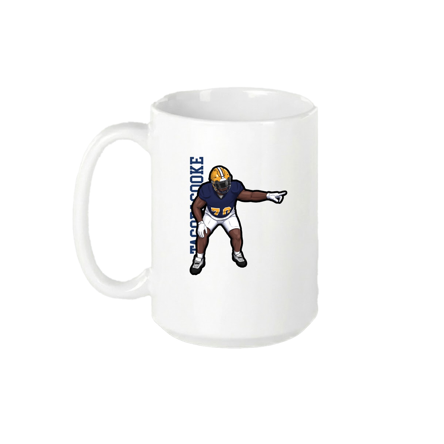 15oz Coffee Mug — Name Vertical in White
