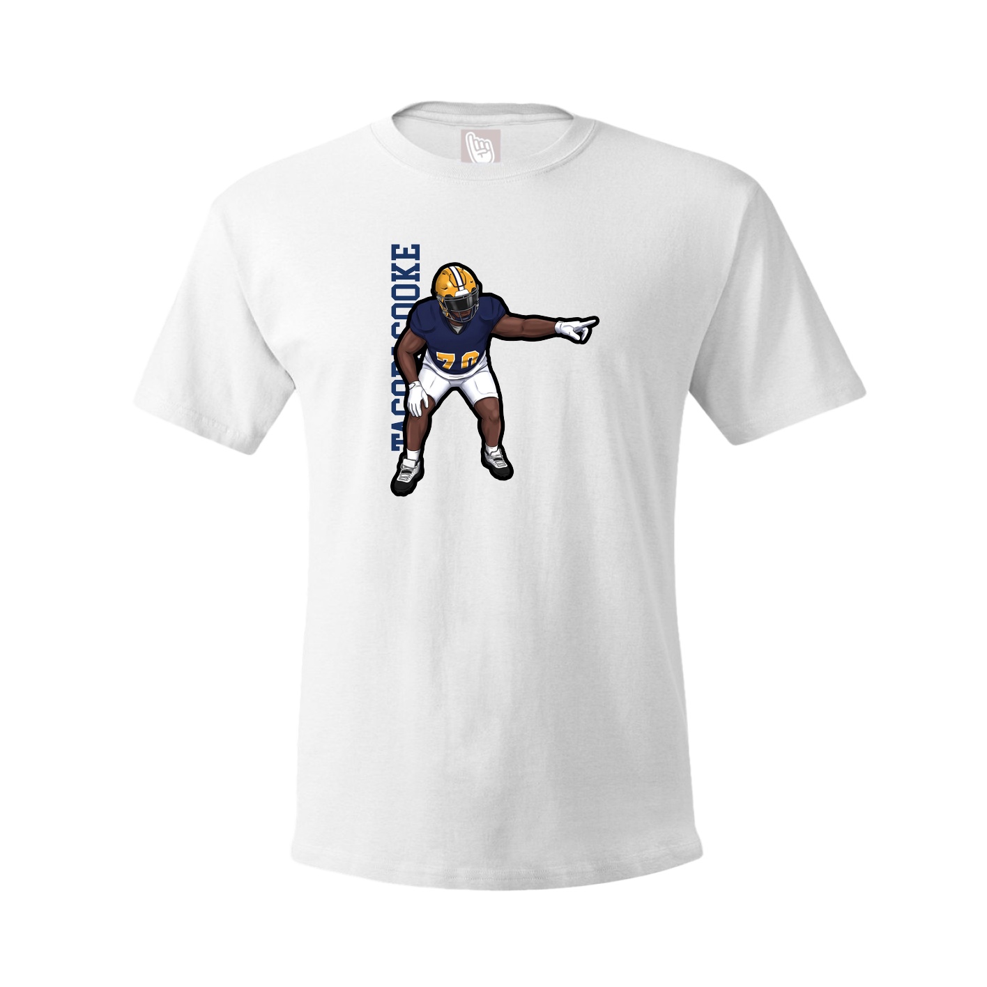 Tee — Name Vertical in White