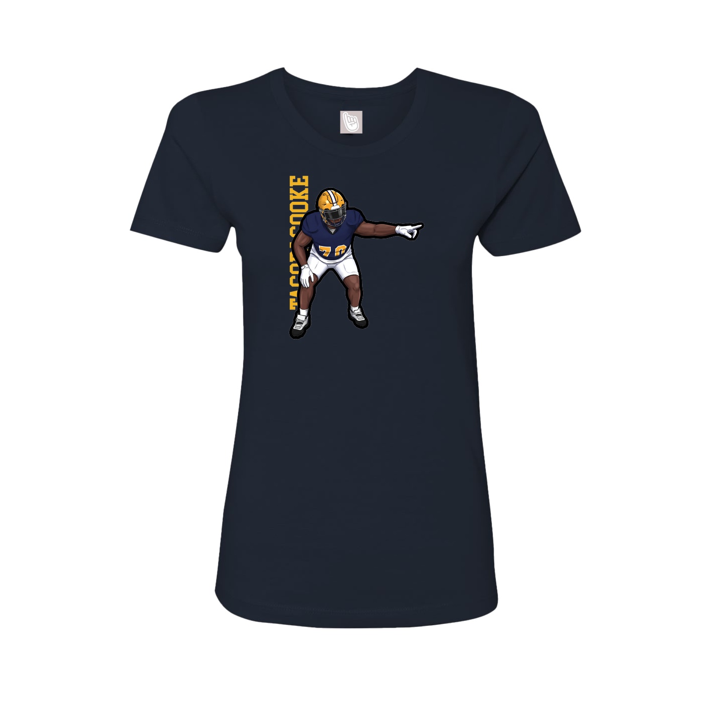 Fitted Women's Tee — Name Vertical in Navy