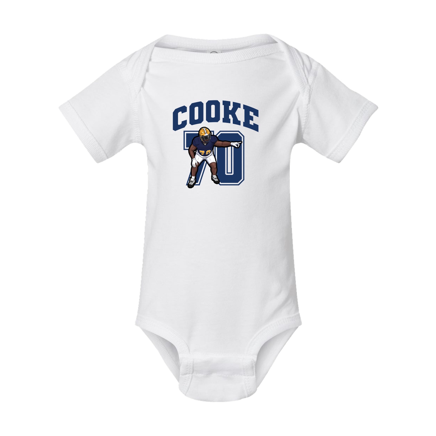 Baby Onesie — Number in White