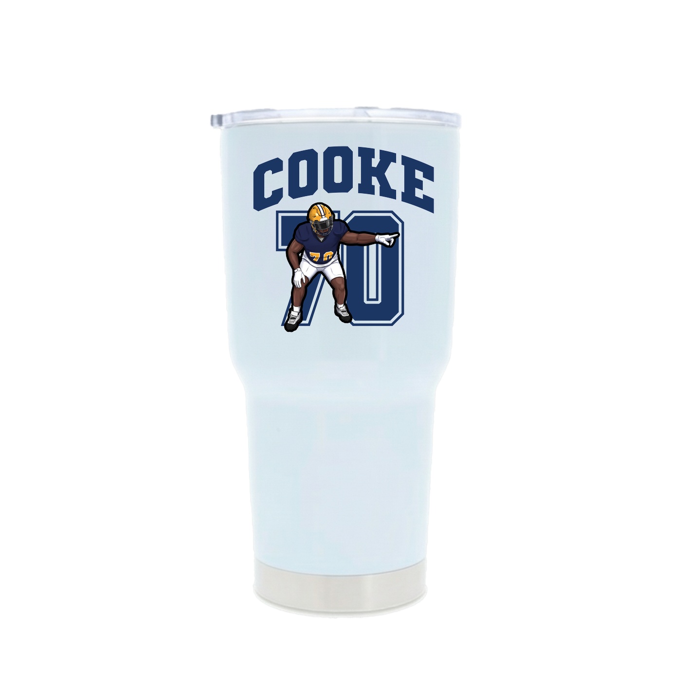 30oz Stainless Steel Tumbler — Number in White