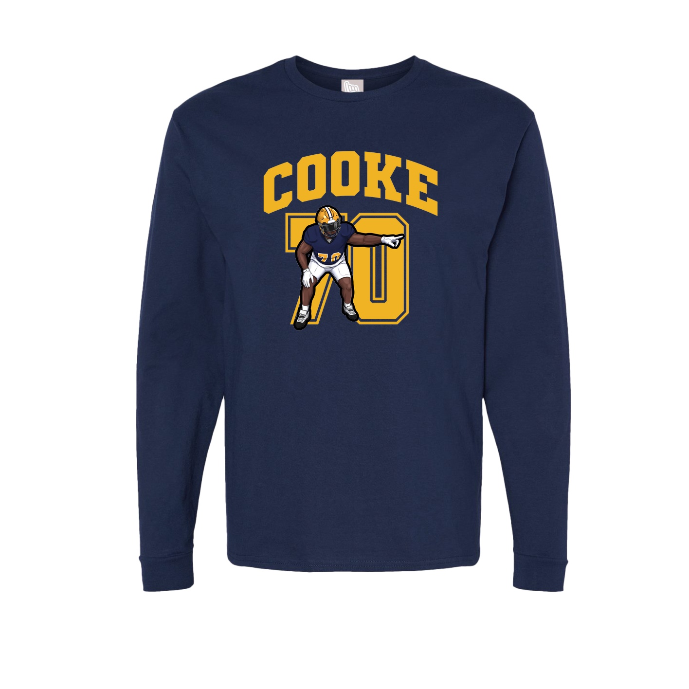 Long Sleeve Tee — Number in Navy