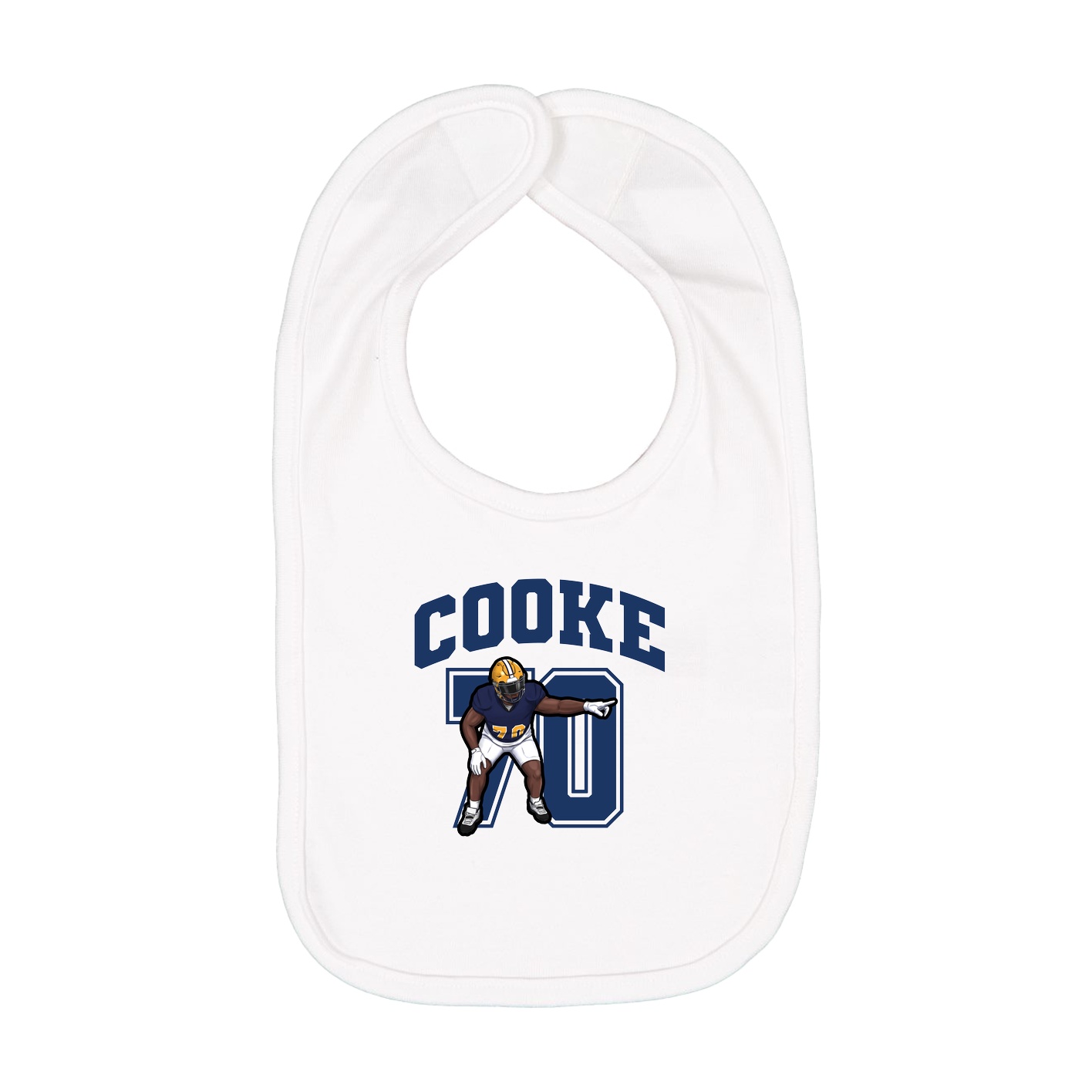Infant Bib — Number in White