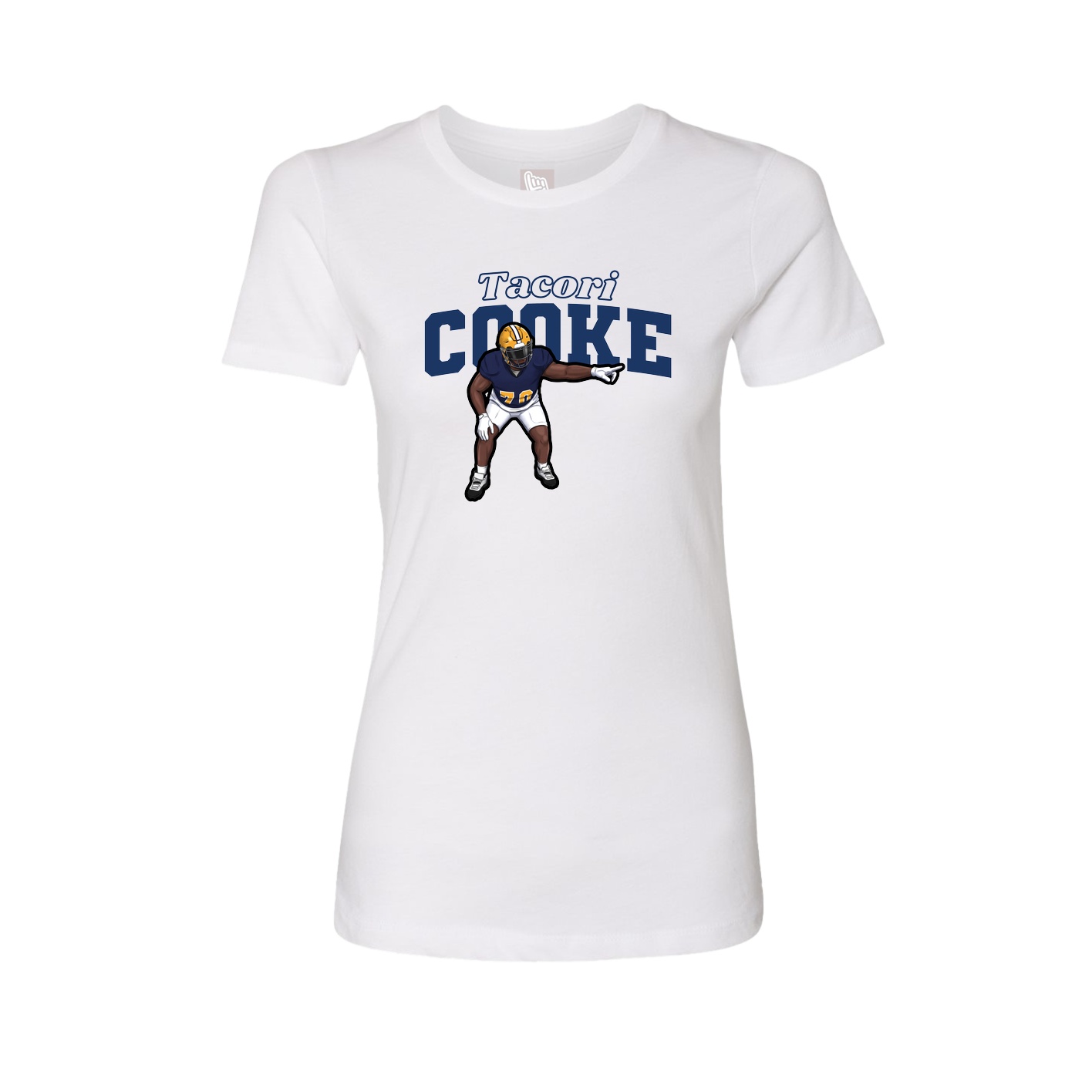 Fitted Women's Tee — Name Arch in White