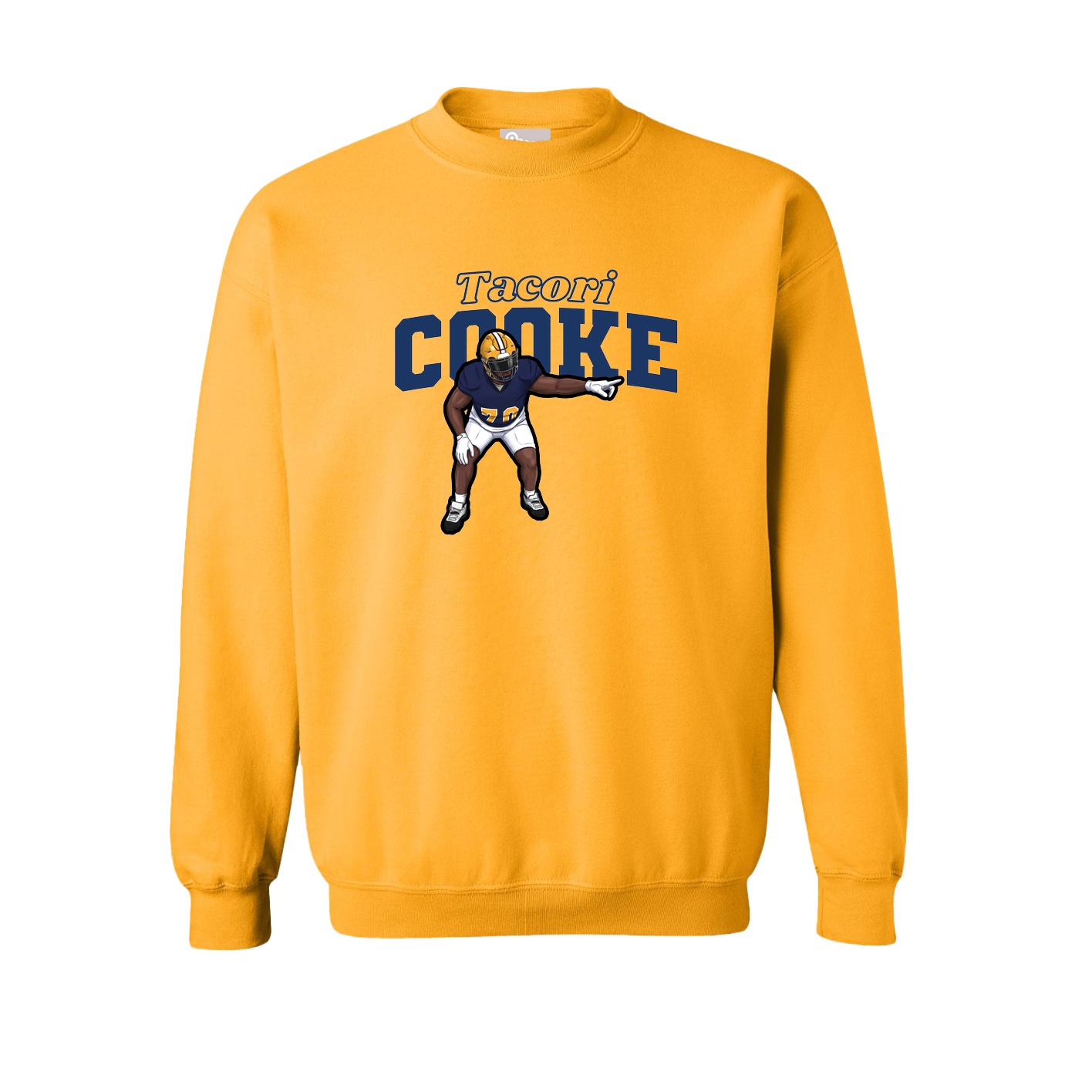 Fleece Crew — Name Arch in Gold