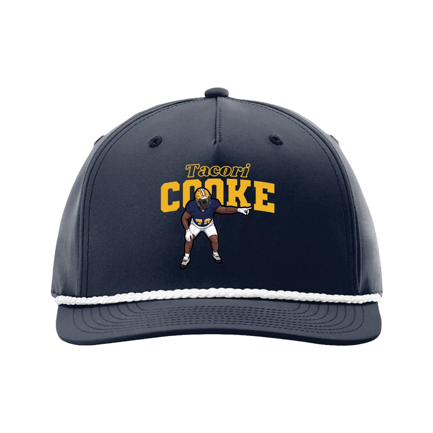 Five-Panel Classic Rope Cap — Name Arch in Navy