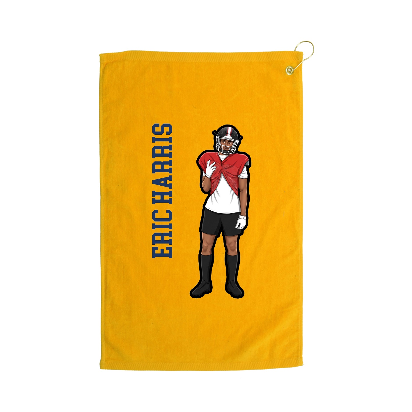 Golf Towel — Name Vertical in Gold