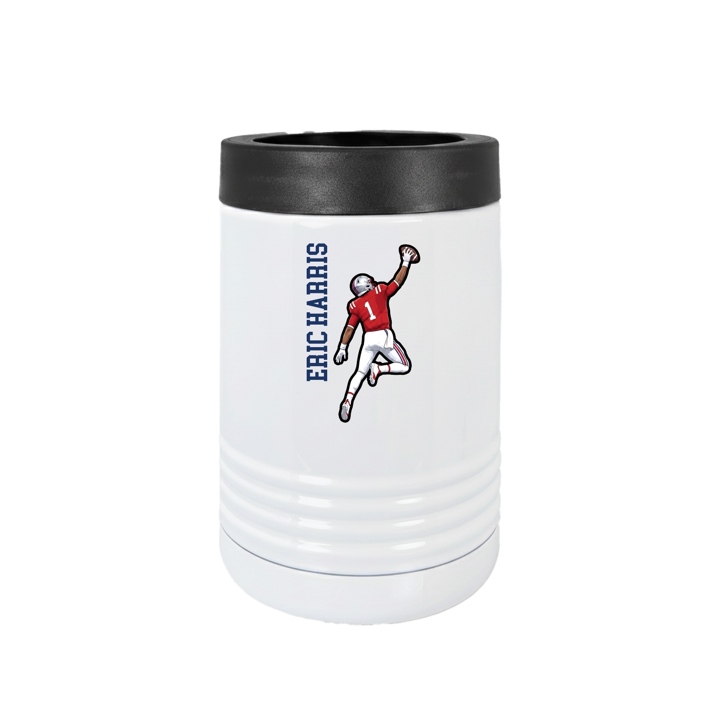 Beverage Holder — Name Vertical in White