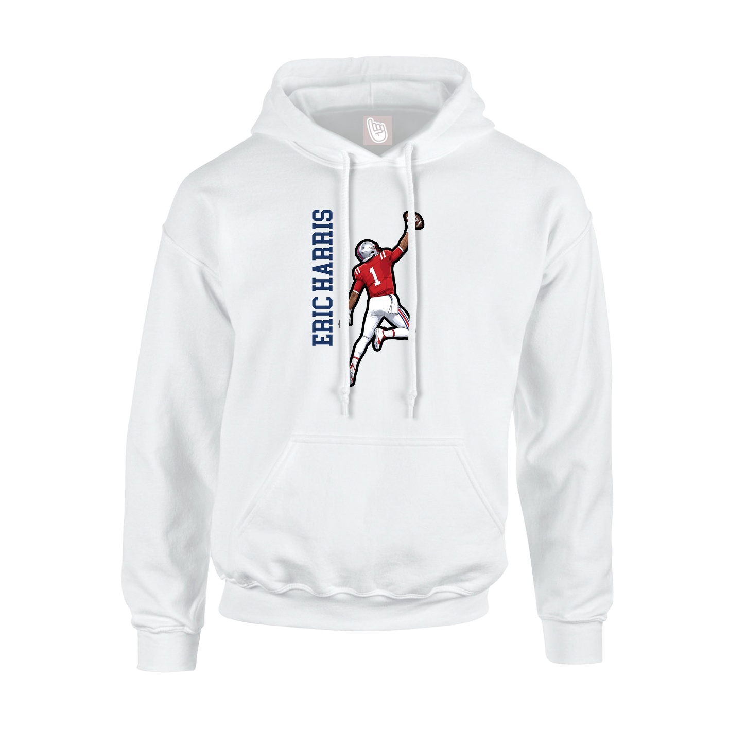 Youth Hoodie — Name Vertical in White