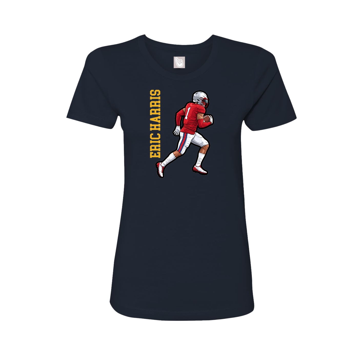 Fitted Women's Tee — Name Vertical in Navy
