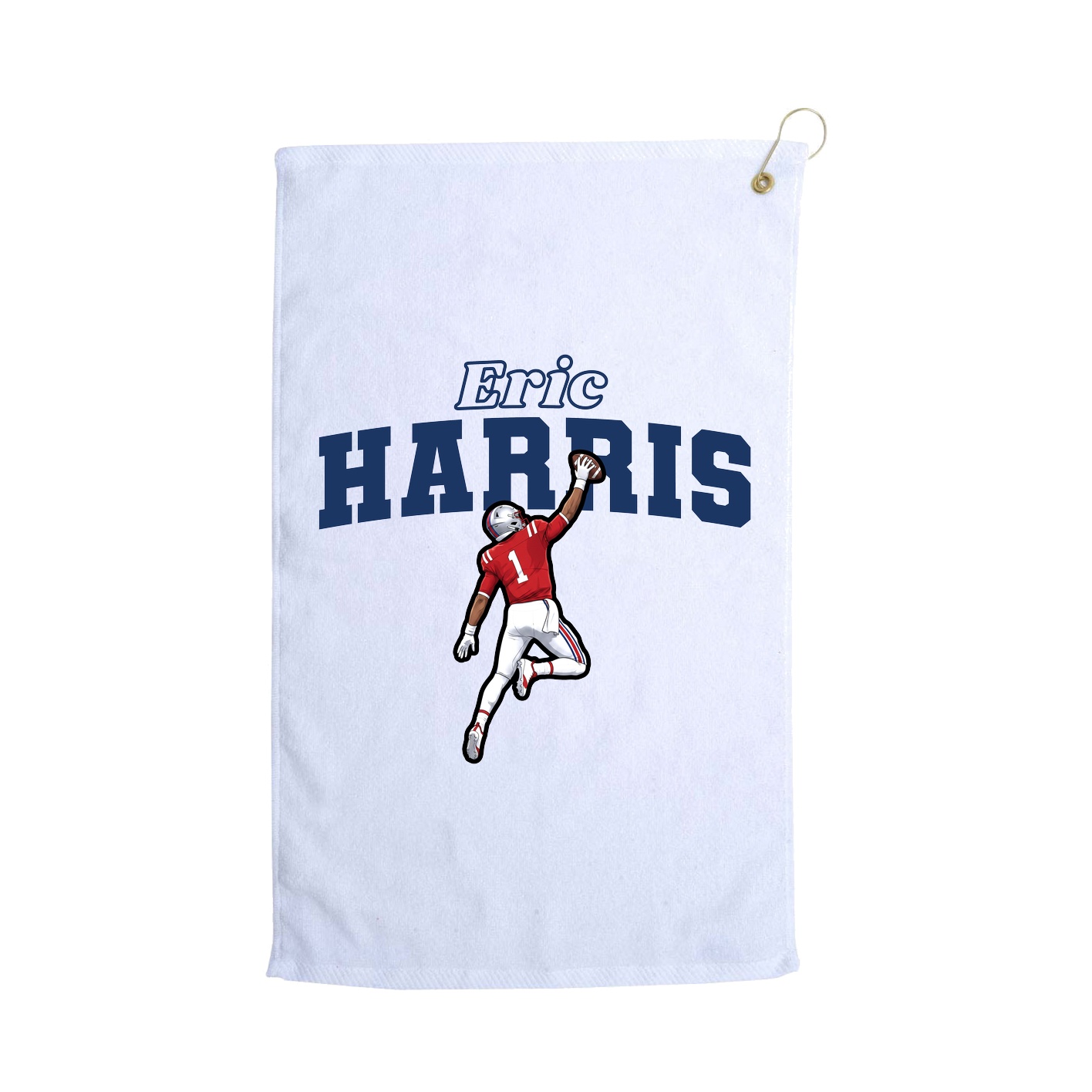 Golf Towel — Name Arch in White