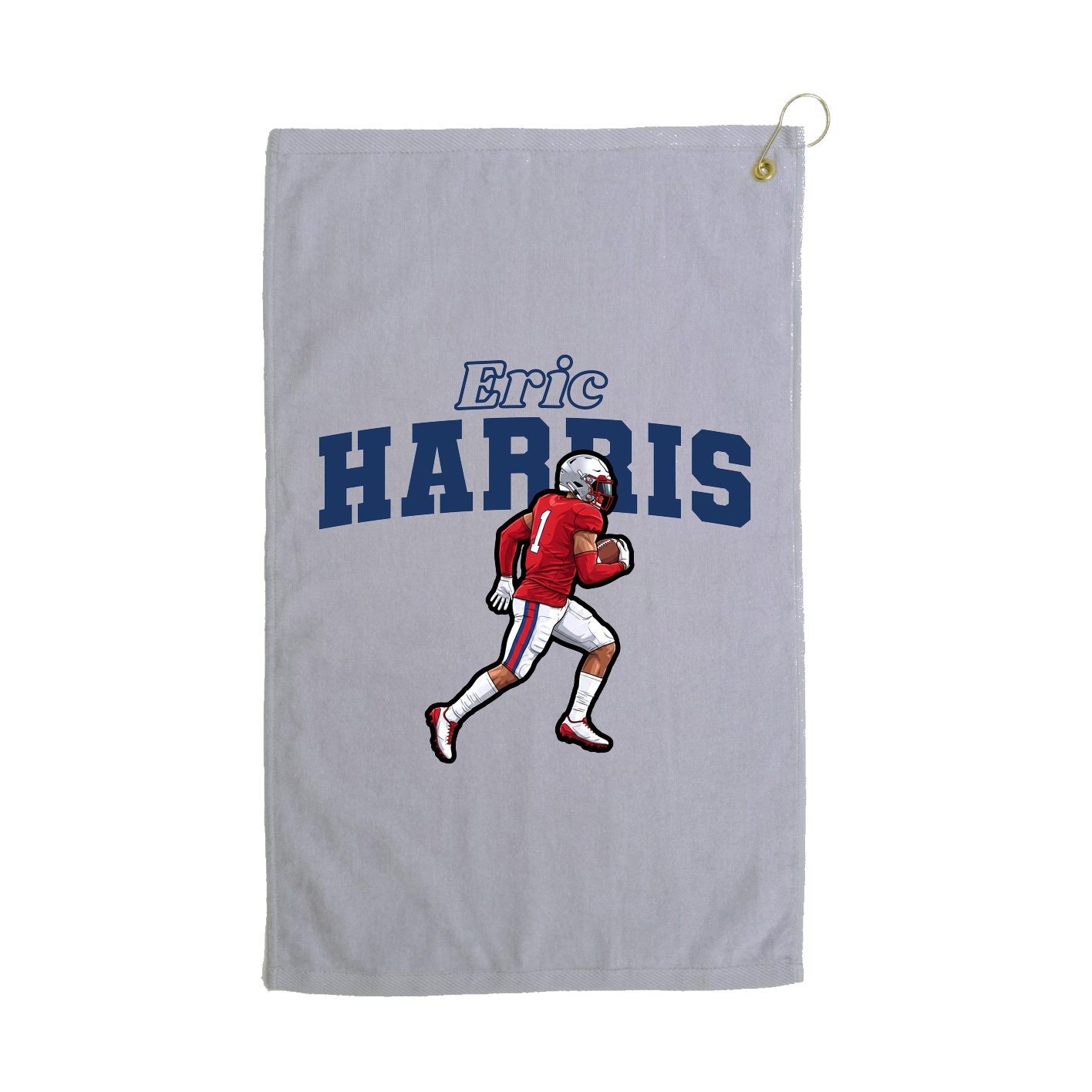 Golf Towel — Name Arch in Grey