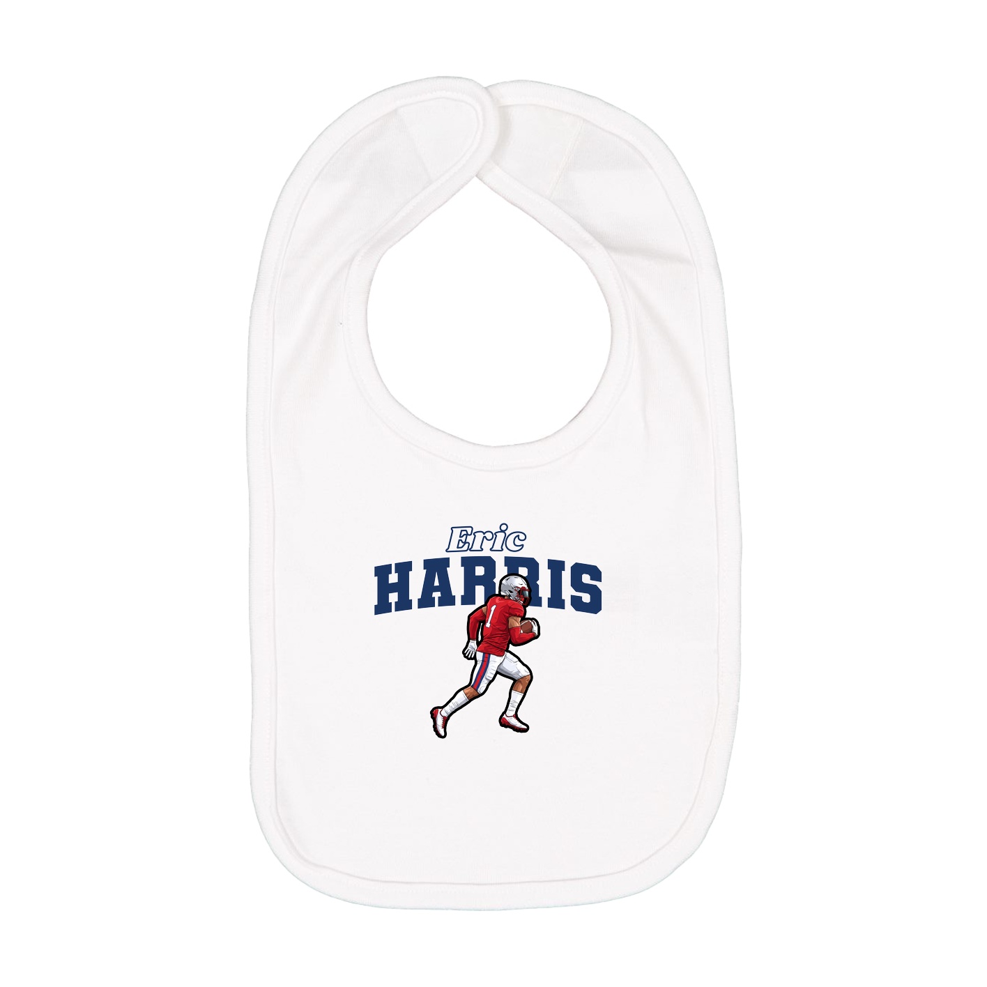 Infant Bib — Name Arch in White
