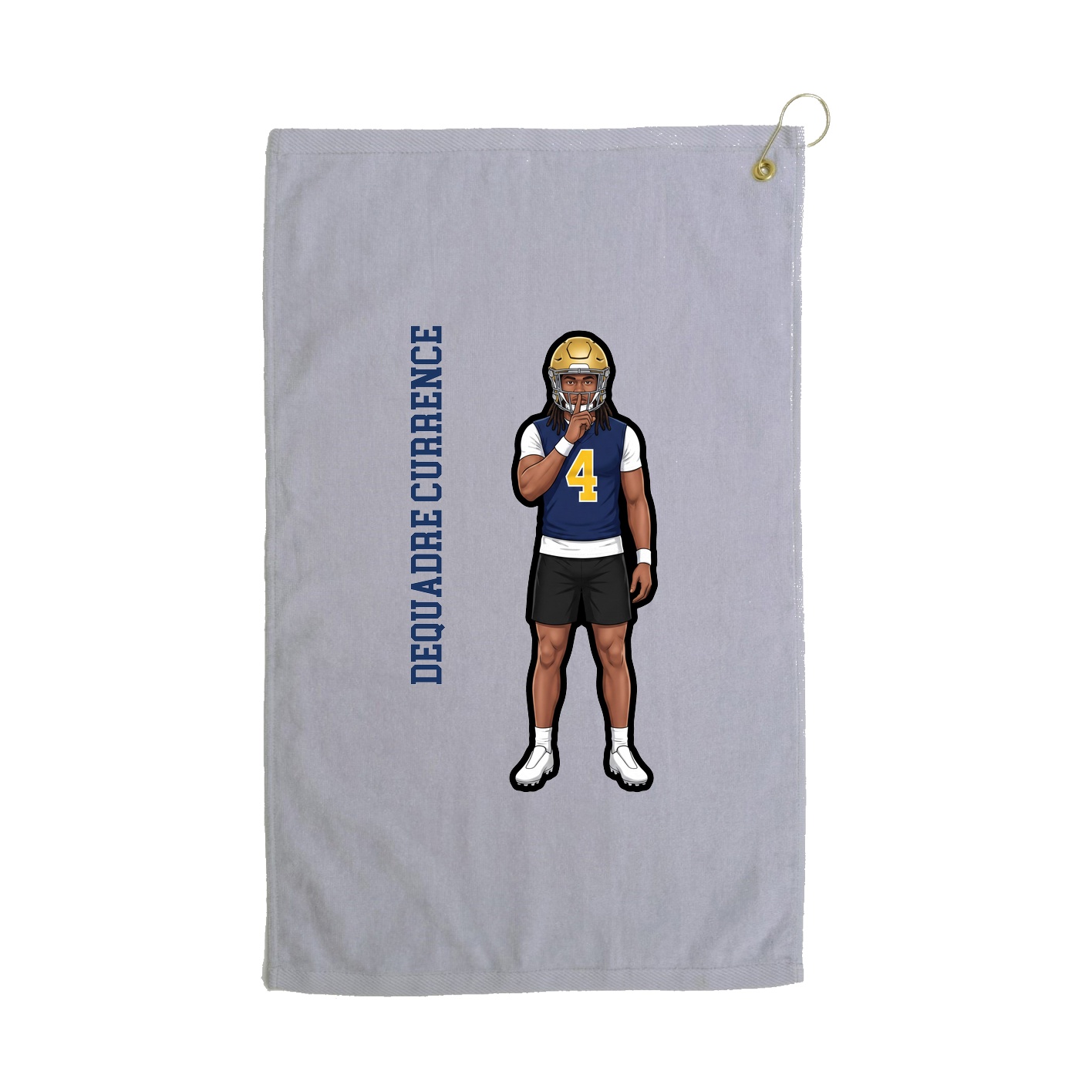 Golf Towel — Name Vertical in Grey