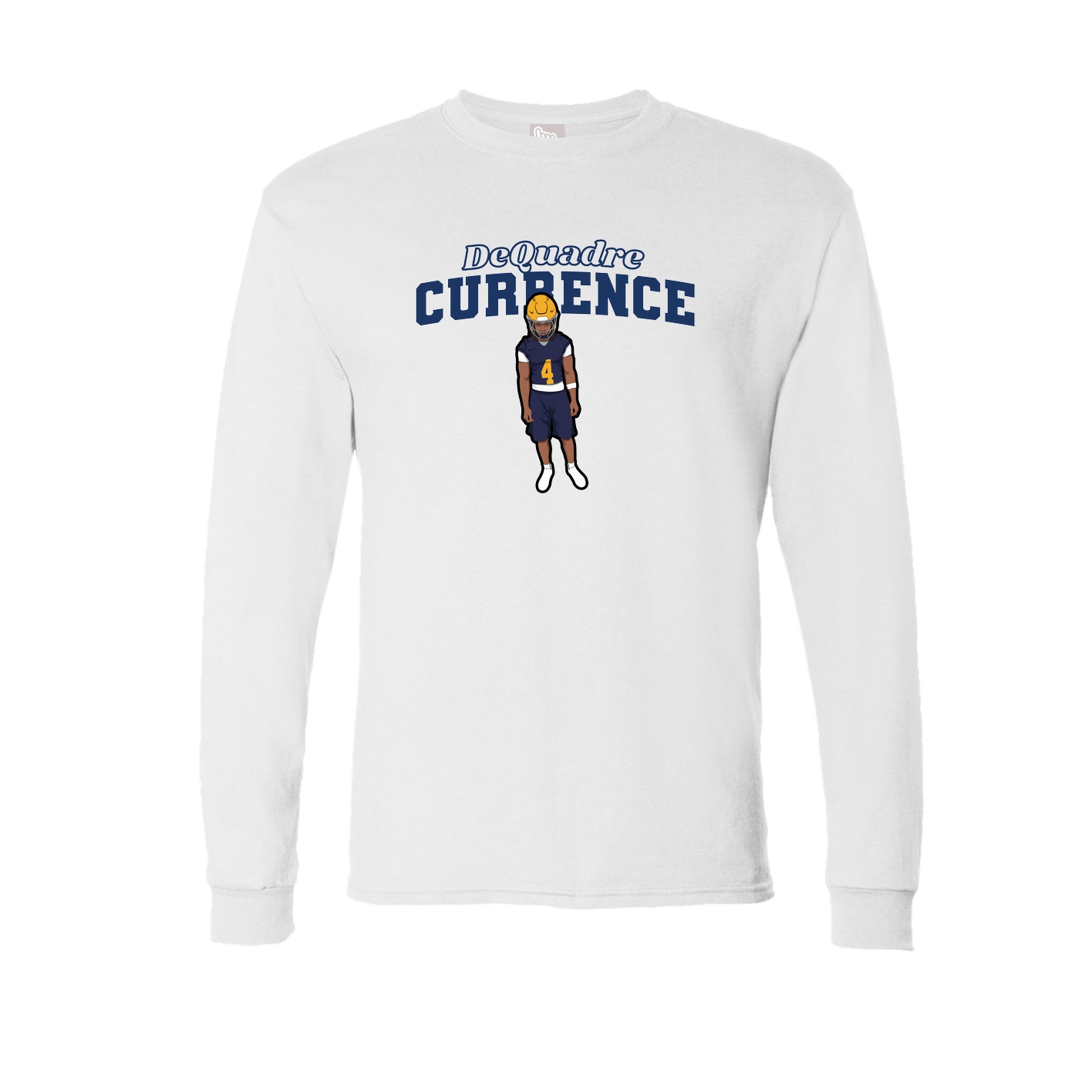 Long Sleeve Tee — Name Arch in White