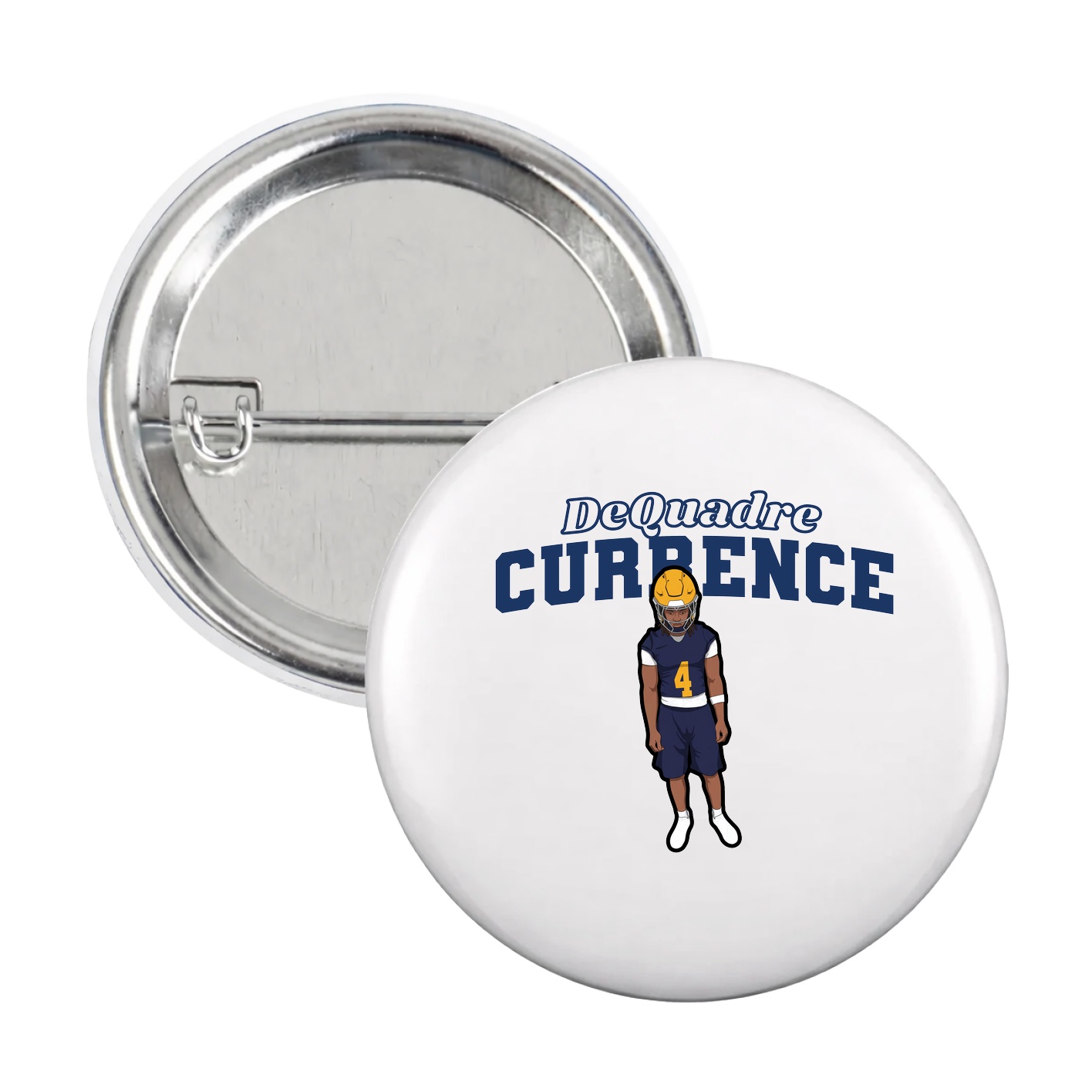 Game Day Button — Name Arch in White