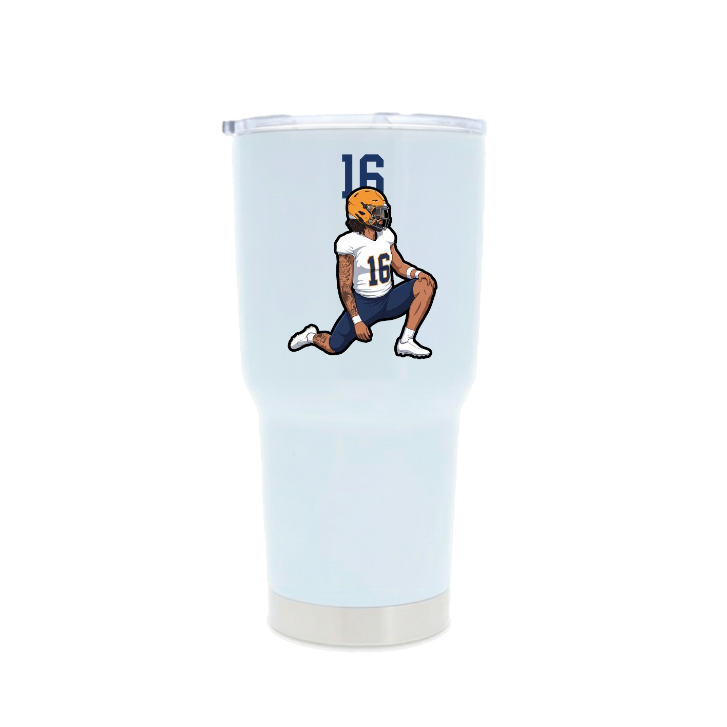 30oz Stainless Steel Tumbler — Number Top in White