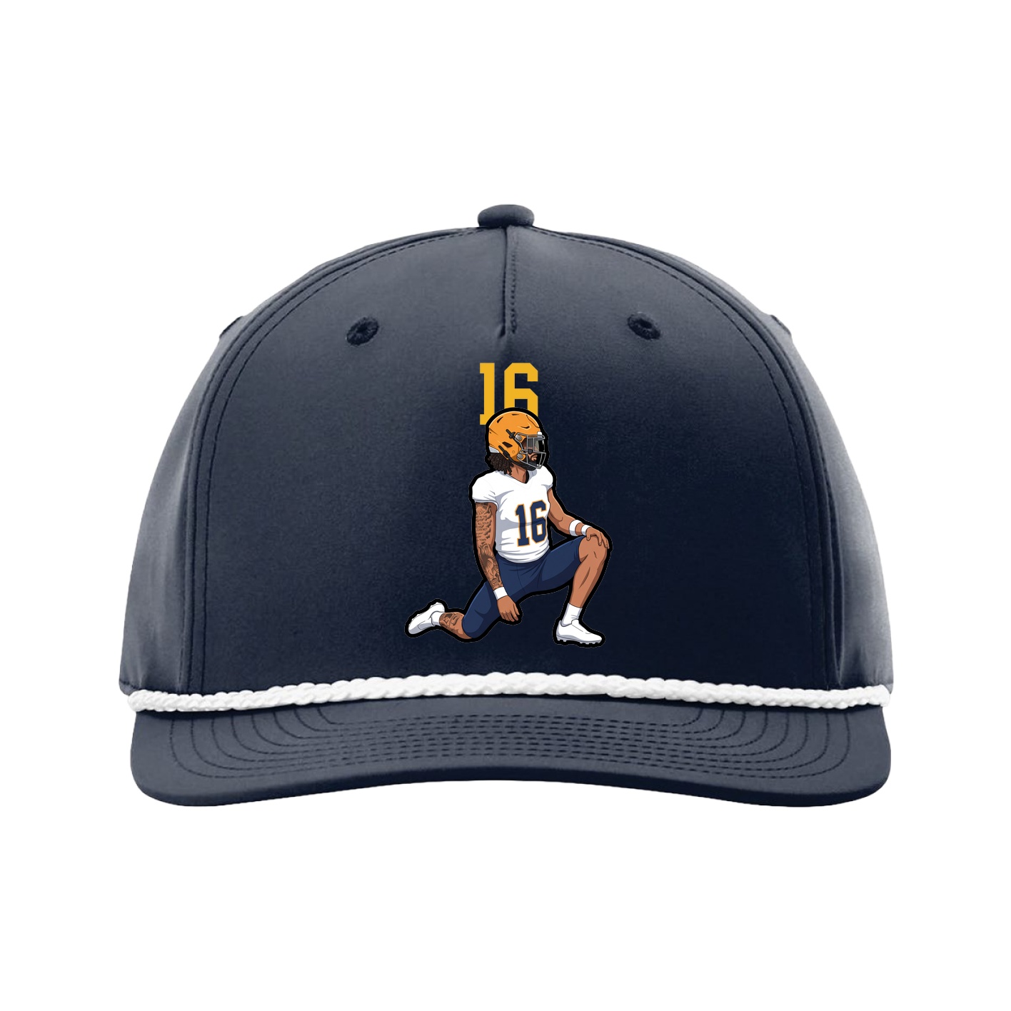 Five-Panel Classic Rope Cap — Number Top in Navy