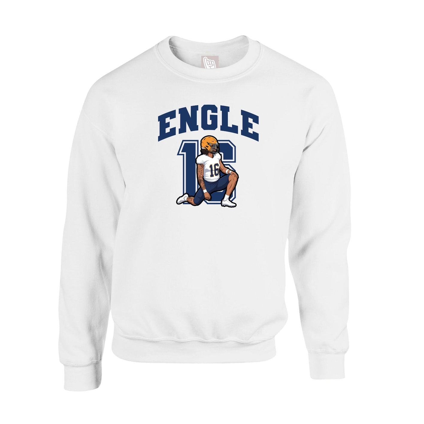 Fleece Crew — Number in White