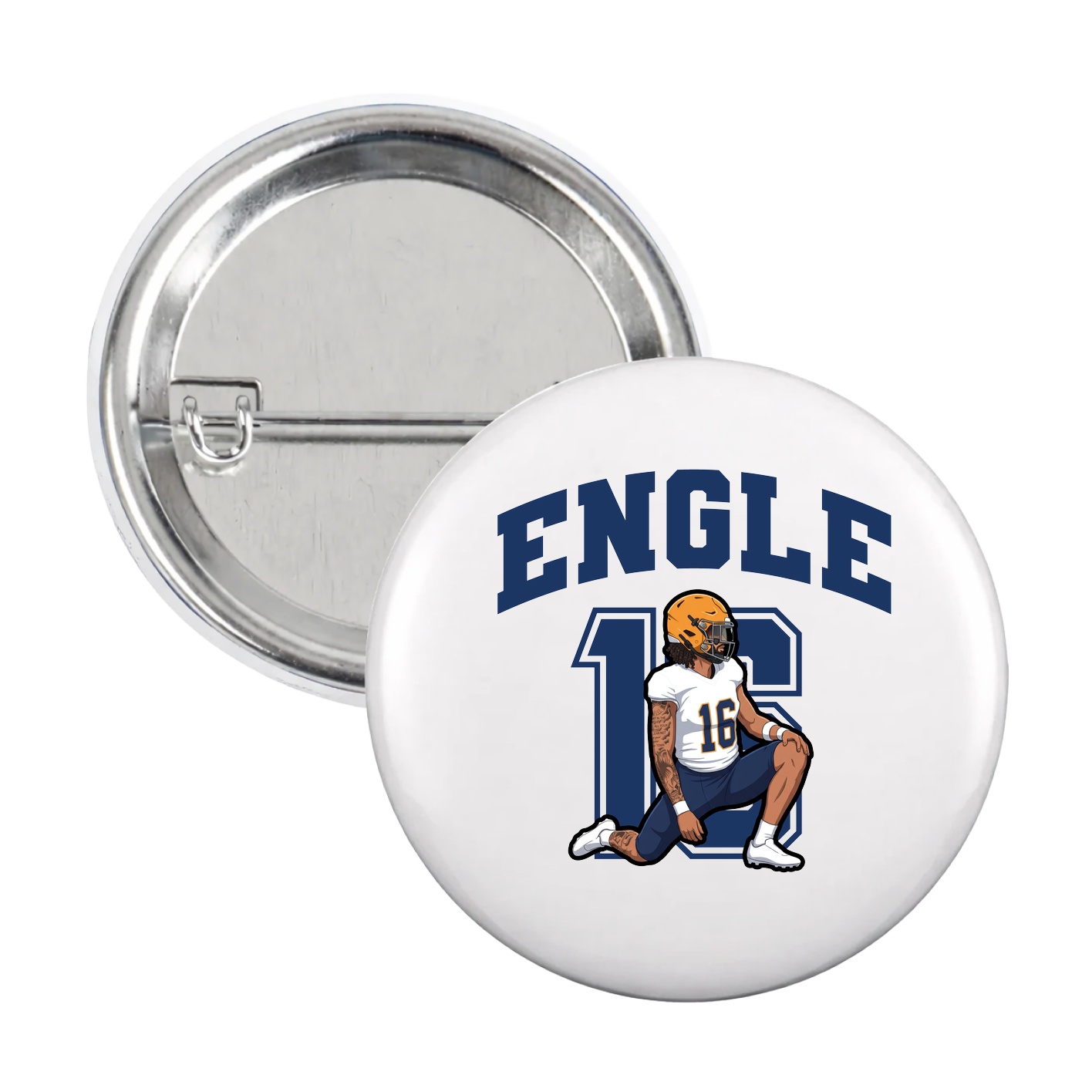 Game Day Button — Number in White