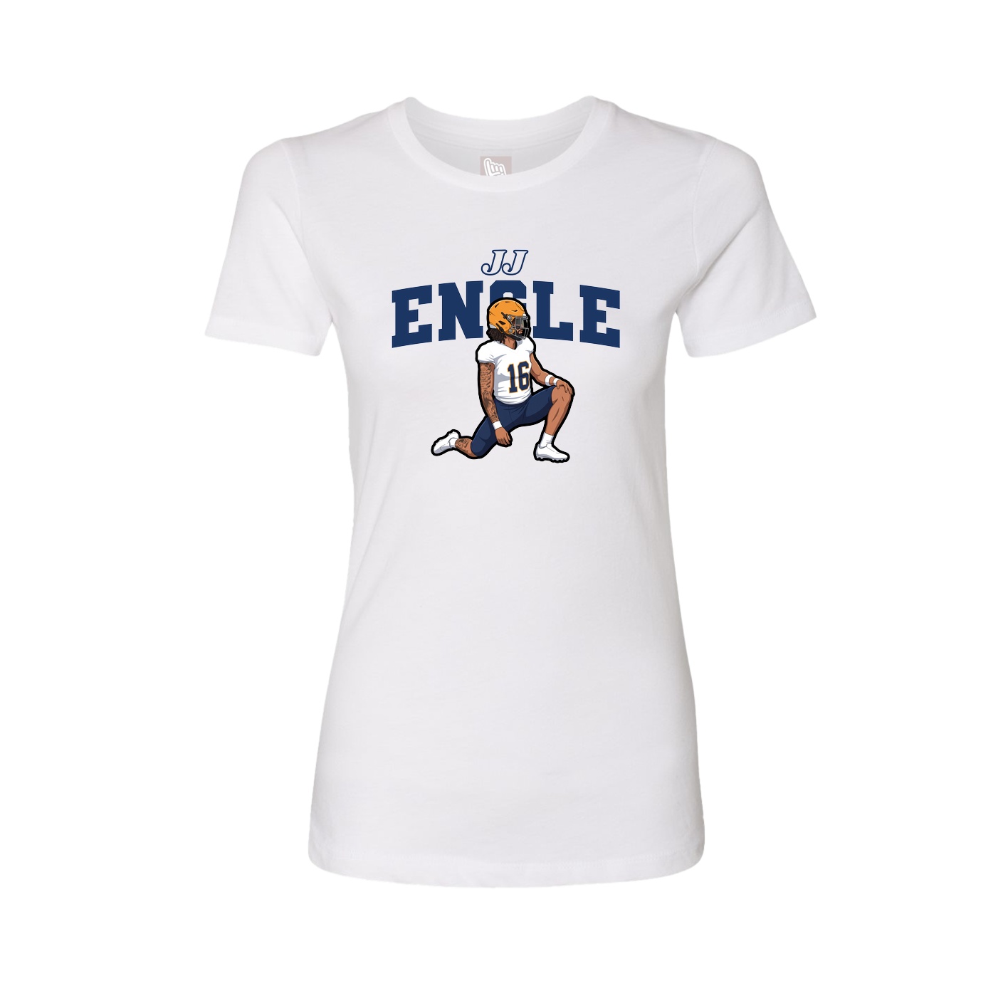 Fitted Women's Tee — Name Arch in White