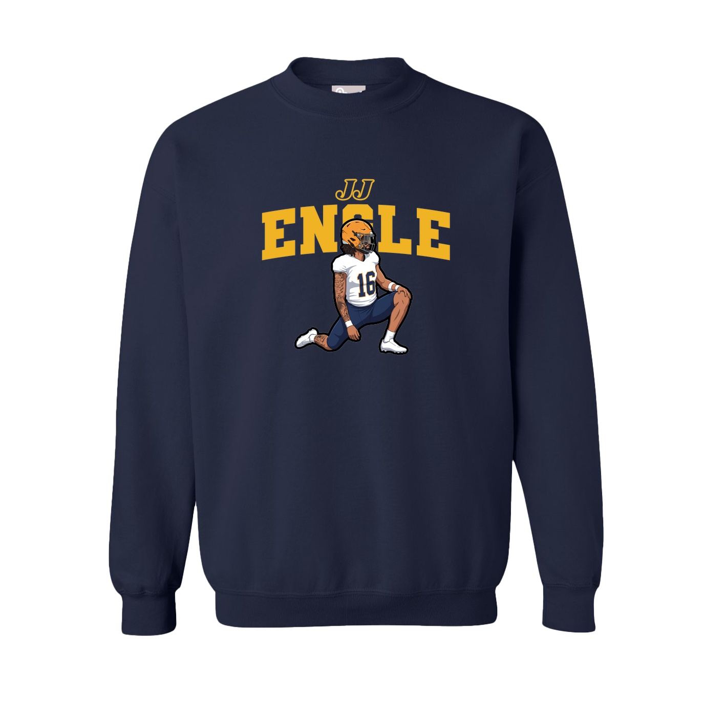 Fleece Crew — Name Arch in Navy