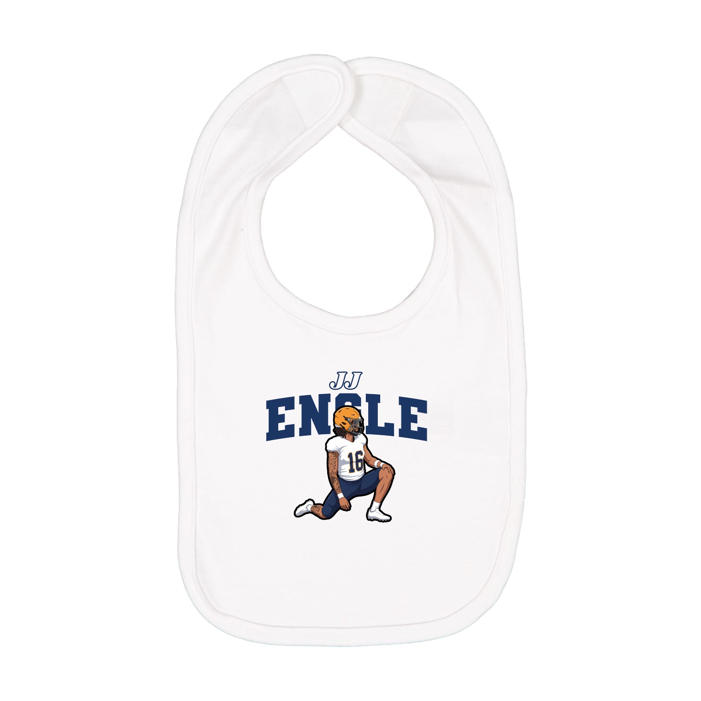 Infant Bib — Name Arch in White