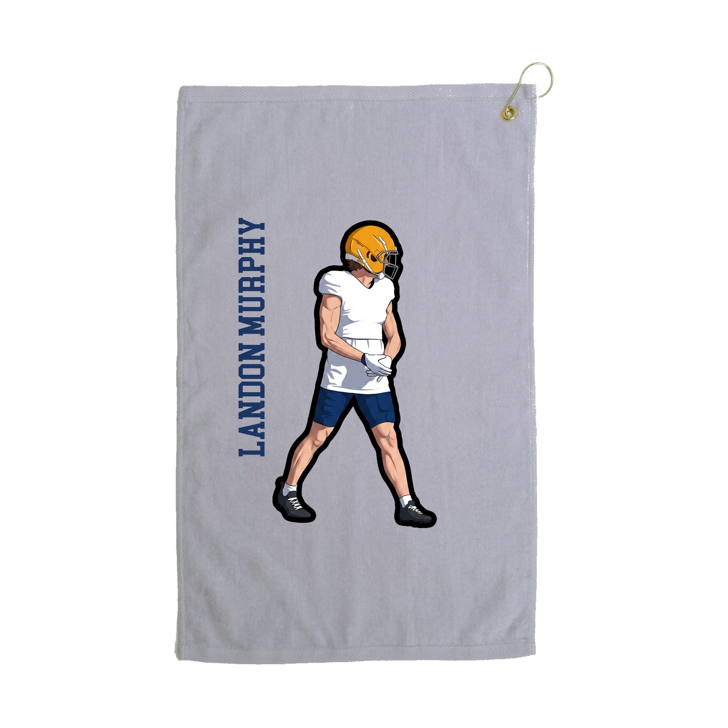 Golf Towel — Name Vertical in Grey
