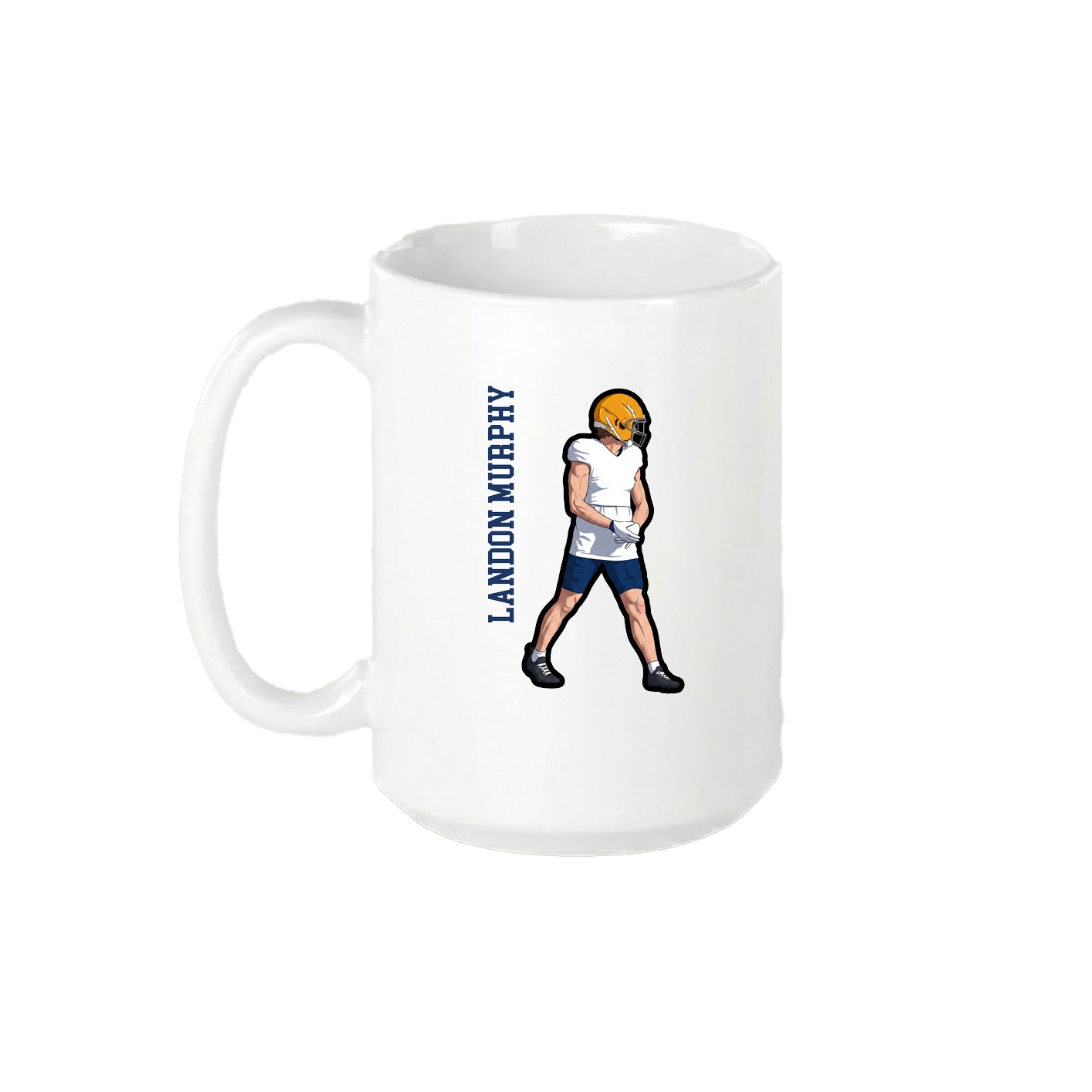 15oz Coffee Mug — Name Vertical in White