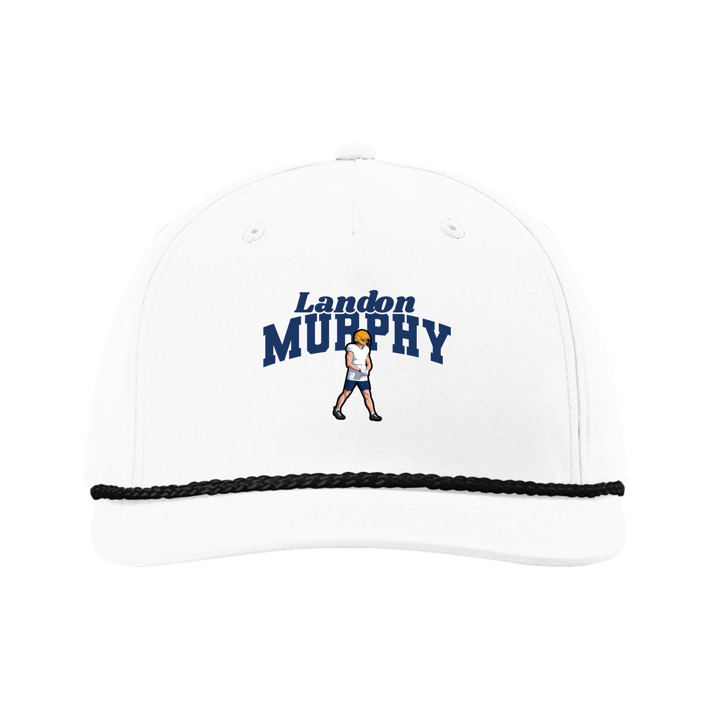 Five-Panel Classic Rope Cap — Signature Arch in White