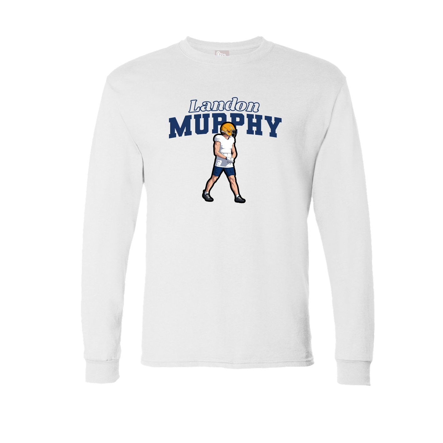 Long Sleeve Tee — Name Arch in White
