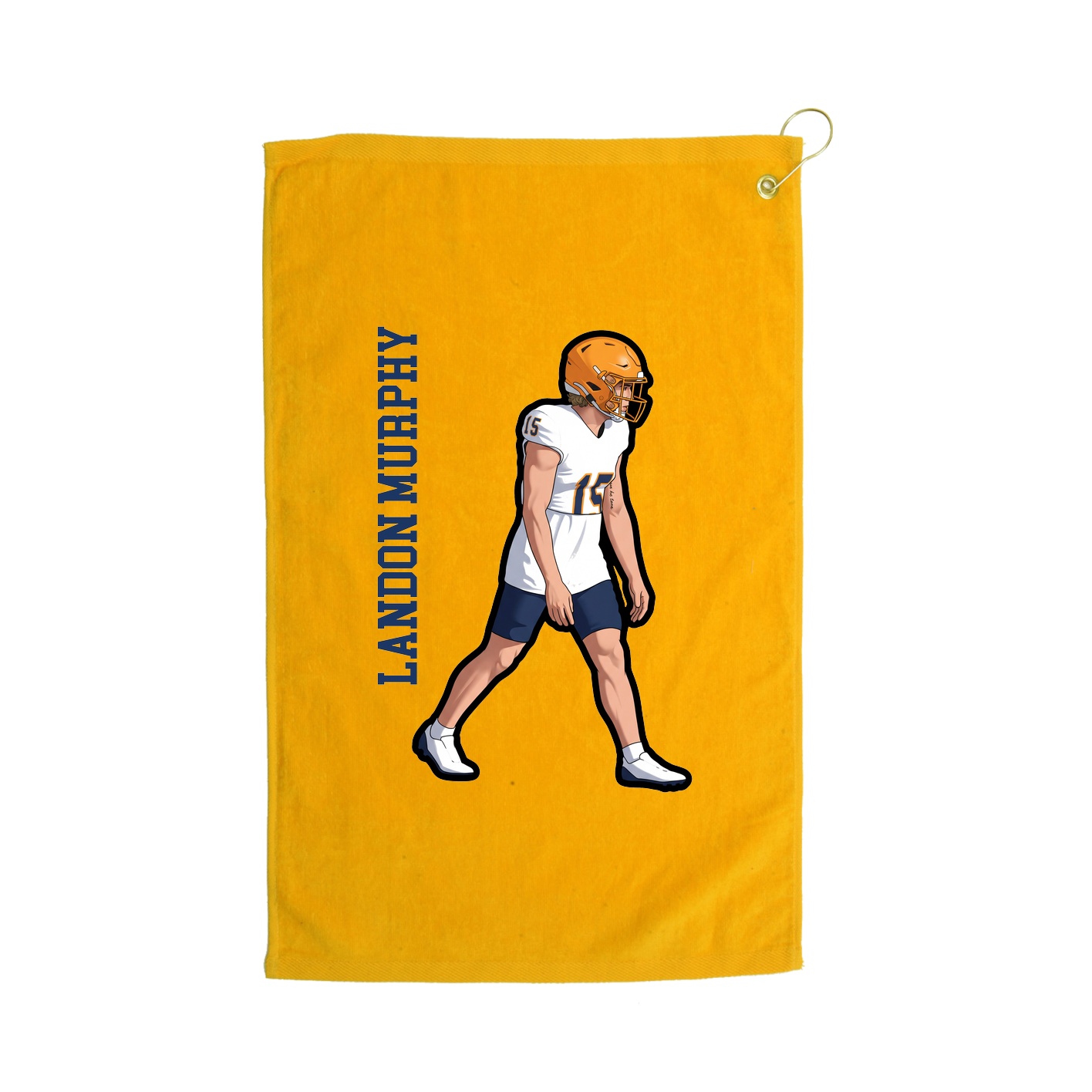 Golf Towel — Name Vertical in Gold