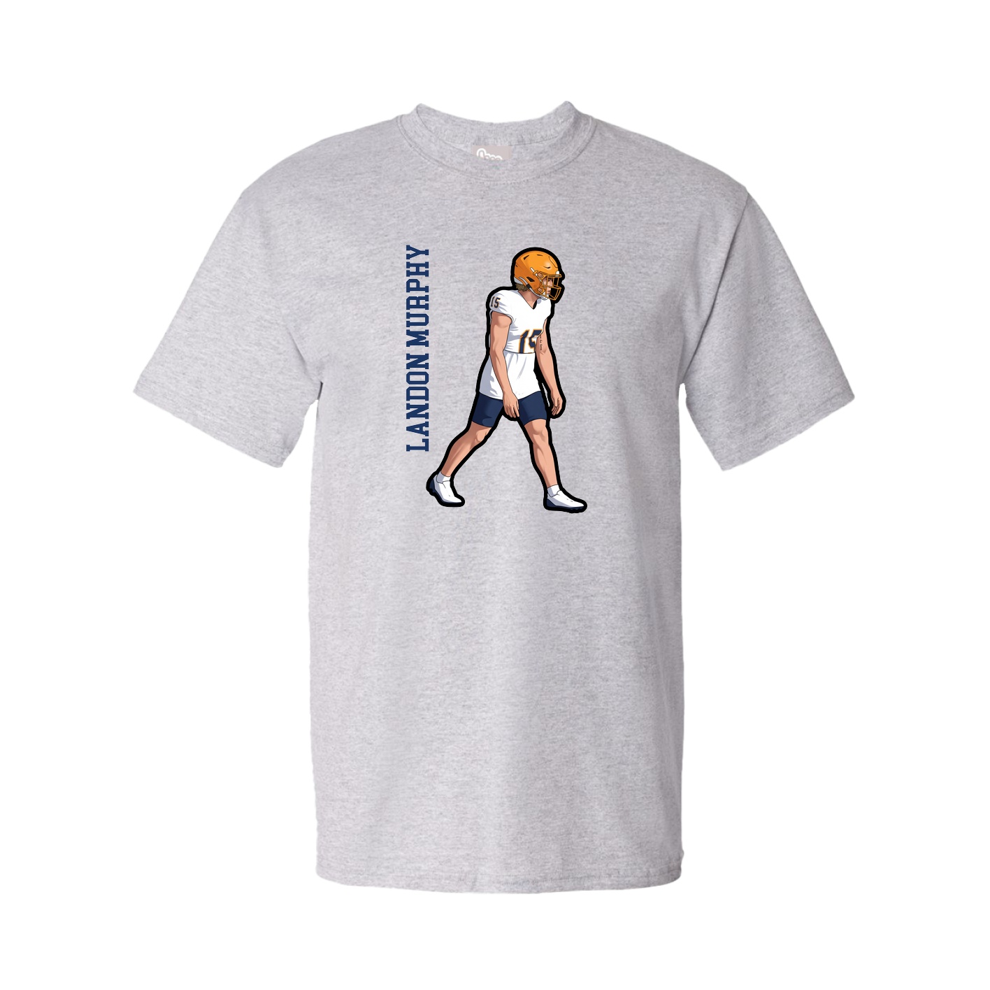 Tee — Name Vertical in Grey