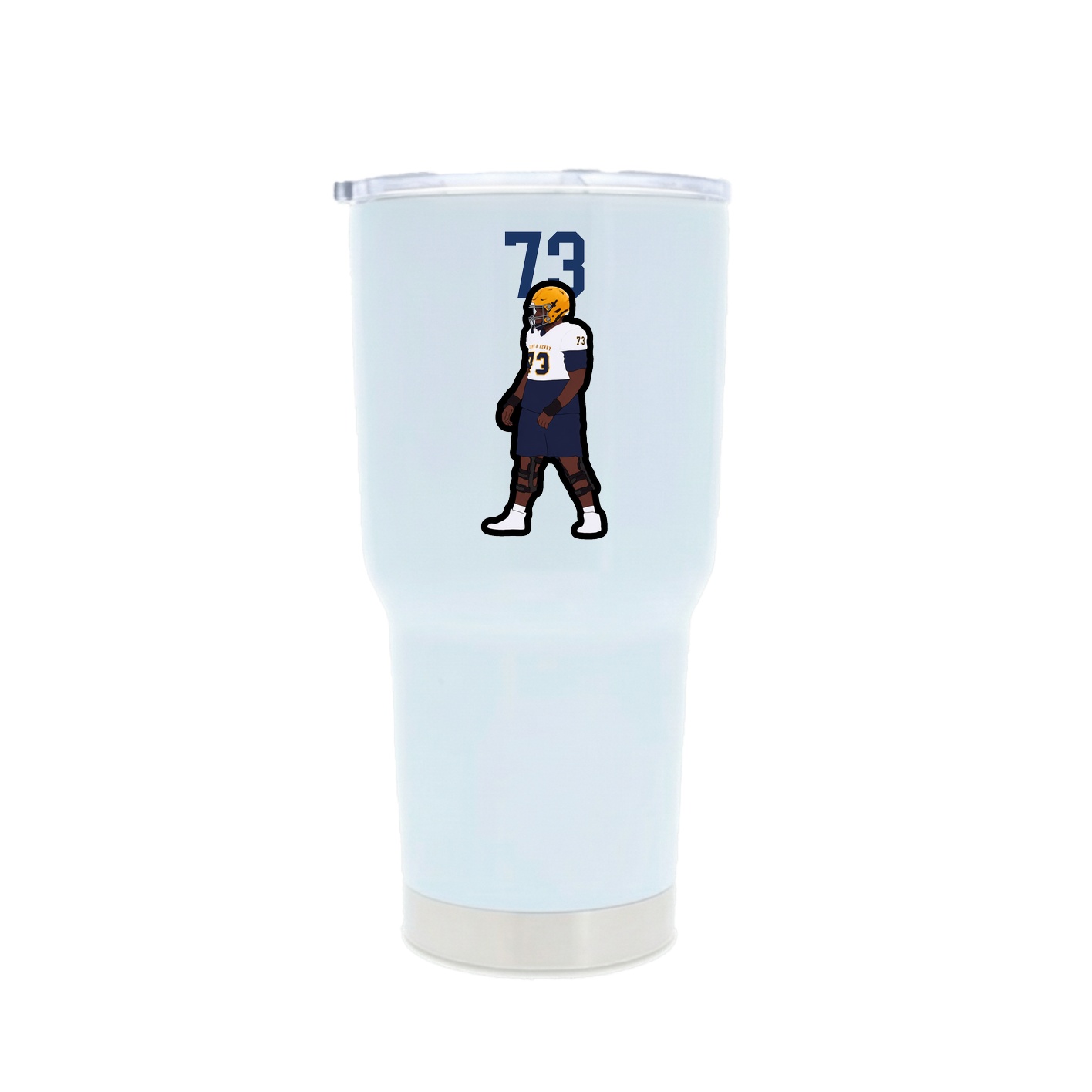 30oz Stainless Steel Tumbler — Number Top in White