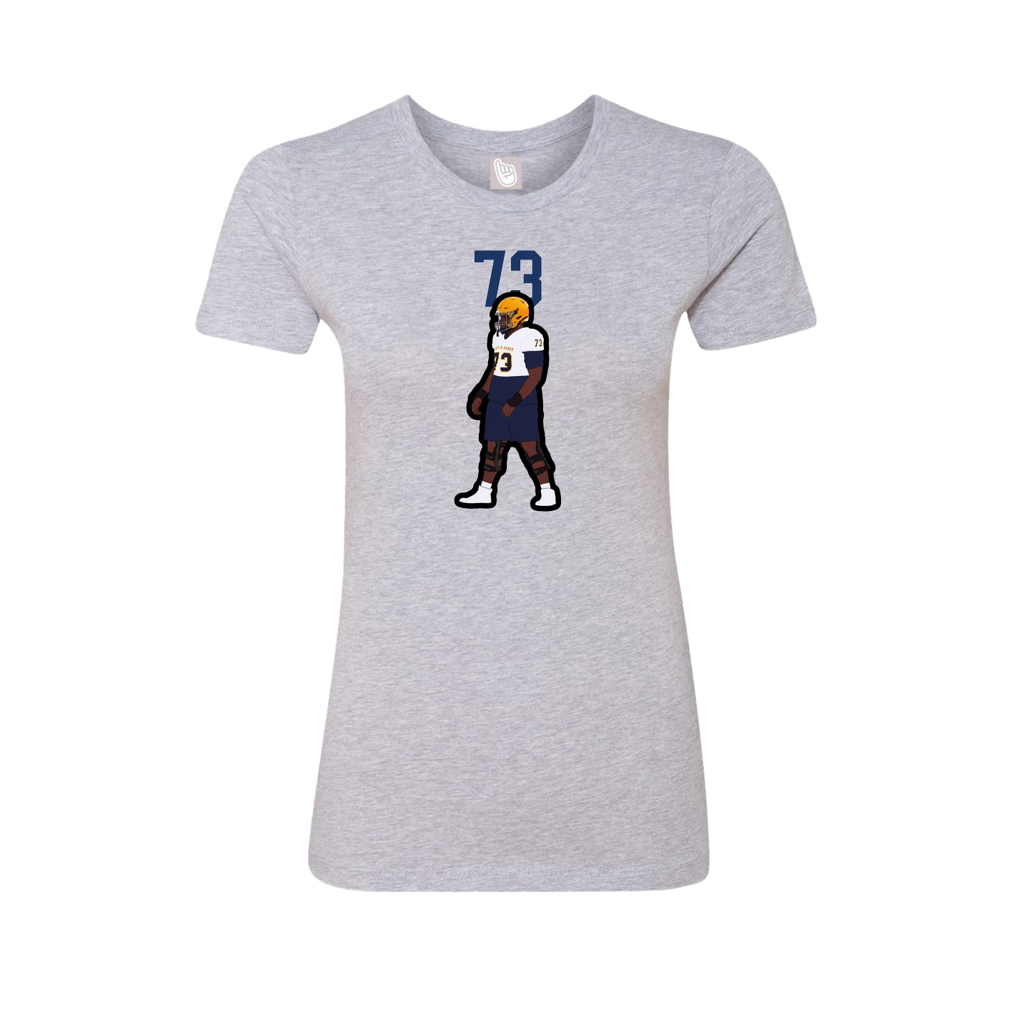 Fitted Women's Tee — Number Top in Grey