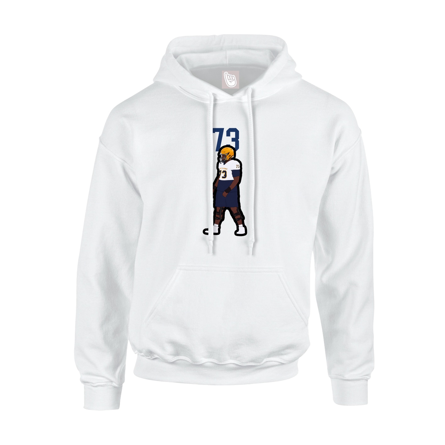 Youth Hoodie — Number Top in White