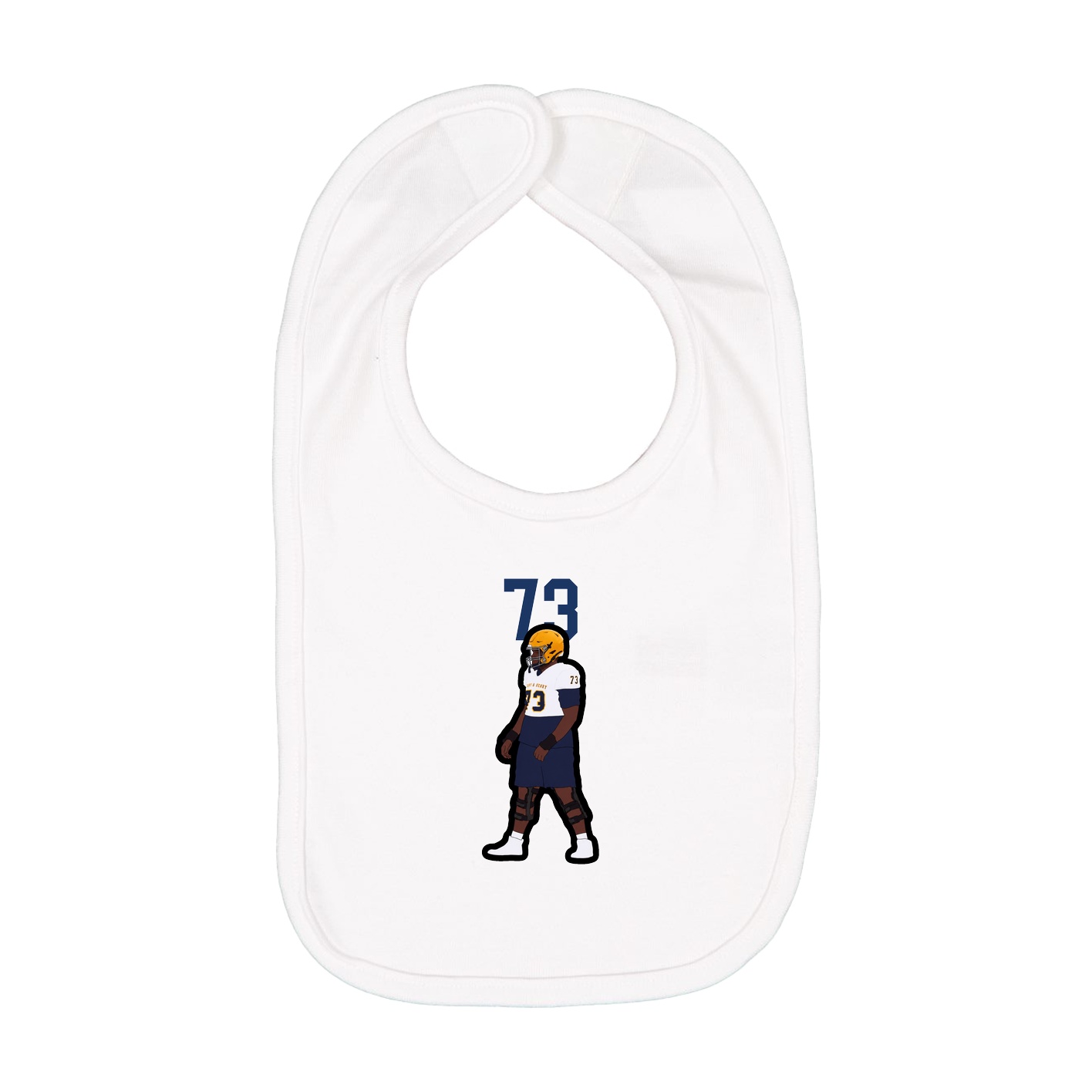 Infant Bib — Number Top in White
