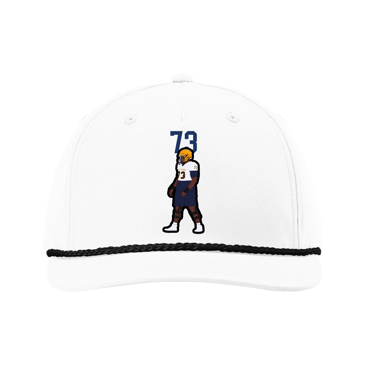 Five-Panel Classic Rope Cap — Number Top in White