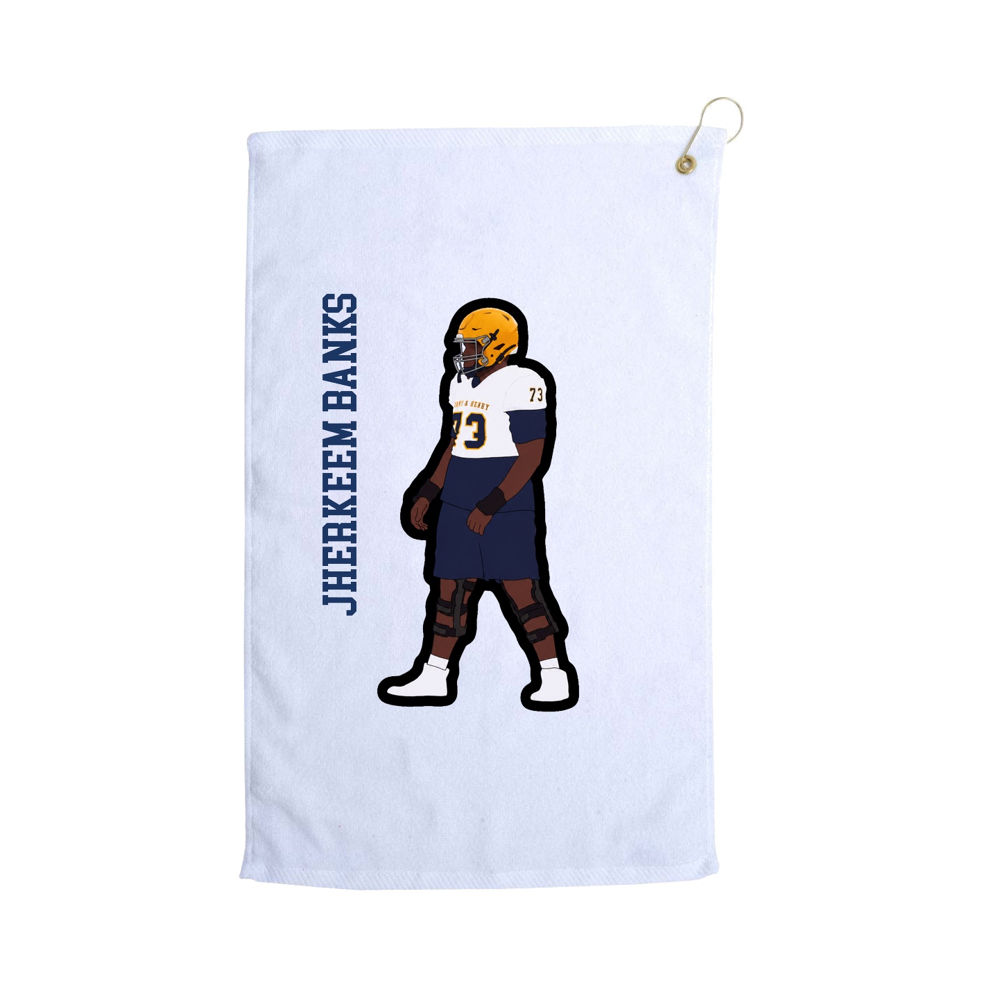Golf Towel — Name Vertical in White