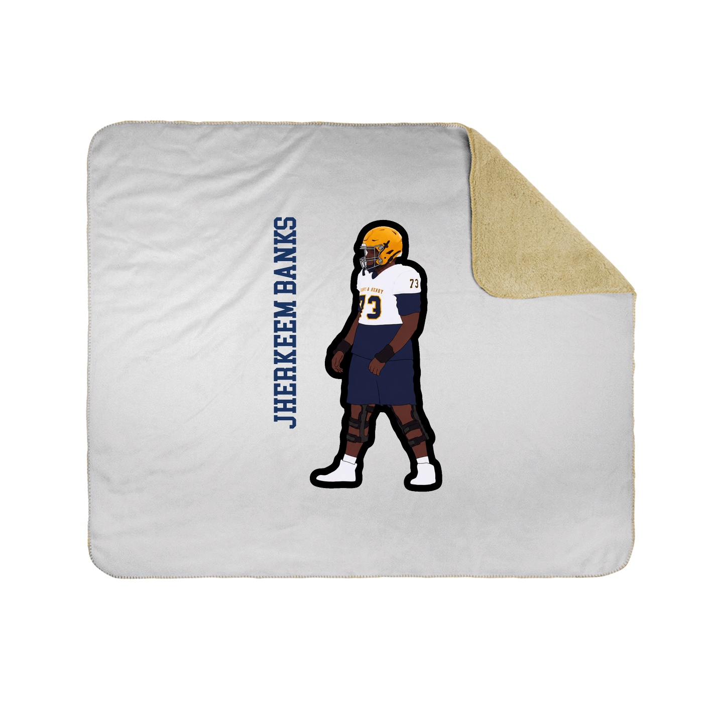 Throw Blanket — Name Vertical in White