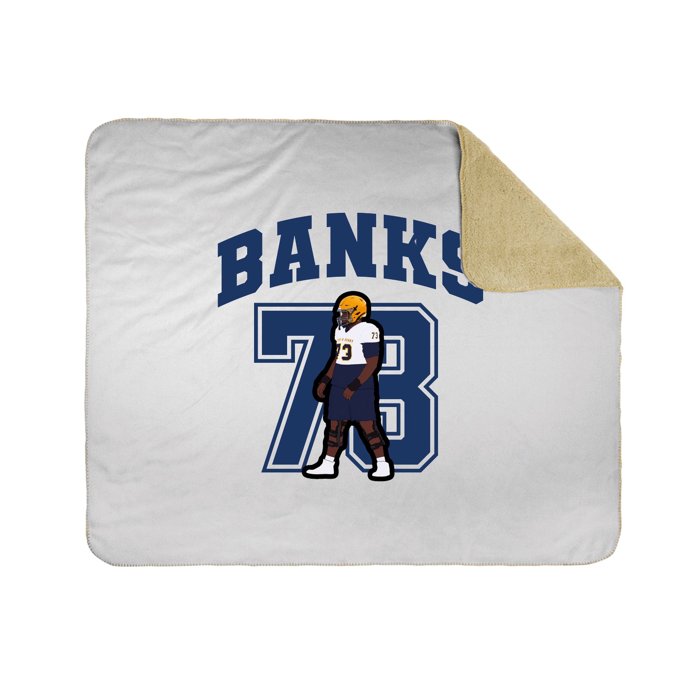 Throw Blanket — Number in White