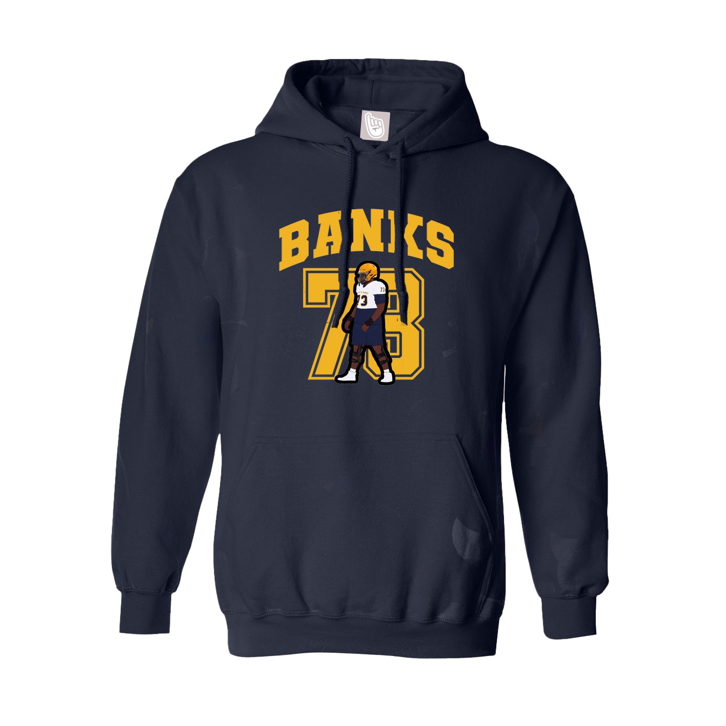 Youth Hoodie — Number in Navy