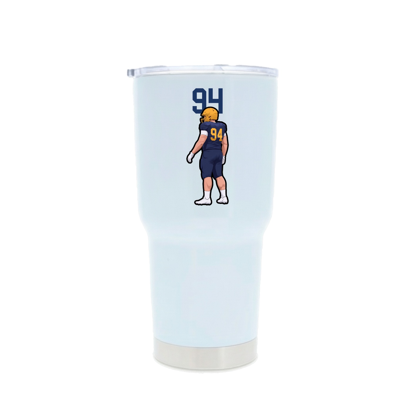 30oz Stainless Steel Tumbler — Number Top in White