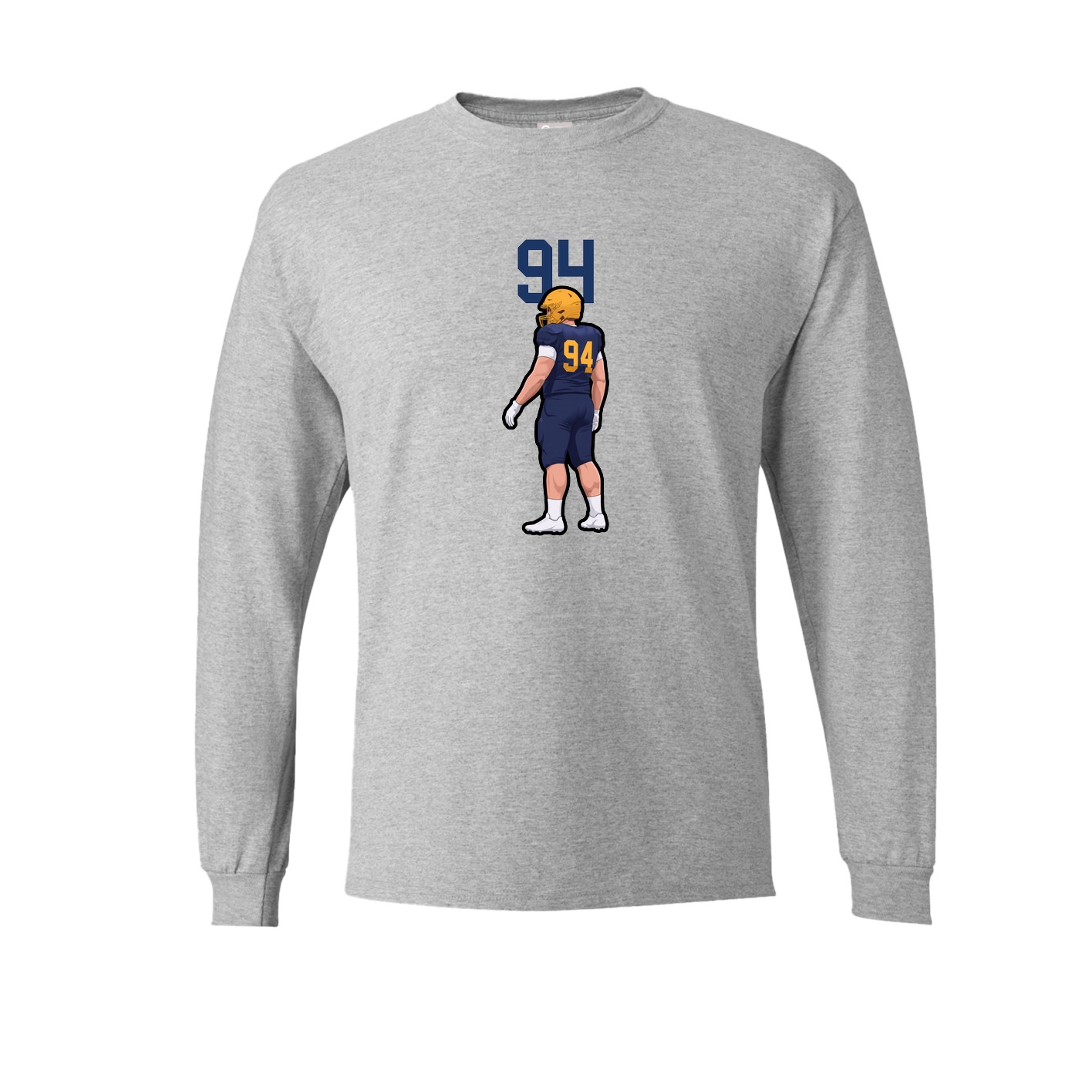 Long Sleeve Tee — Number Top in Grey