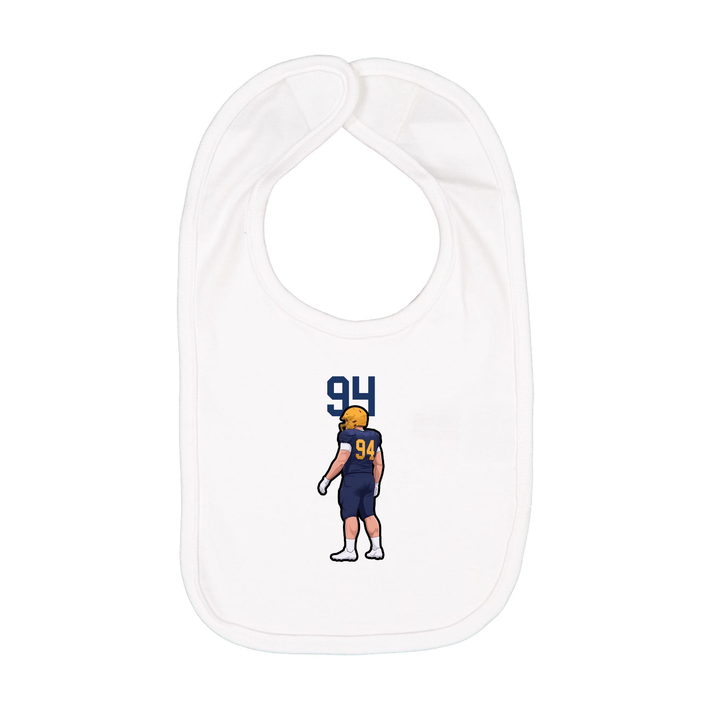 Infant Bib — Number Top in White