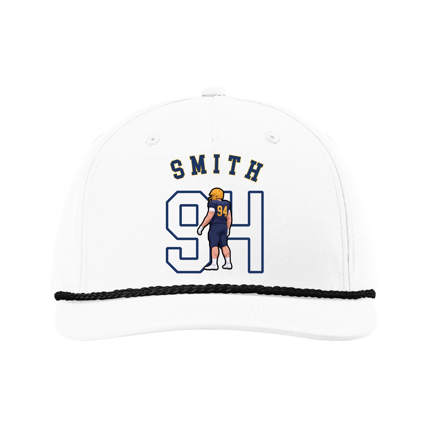 Five-Panel Classic Rope Cap — Shirsey Arch in White