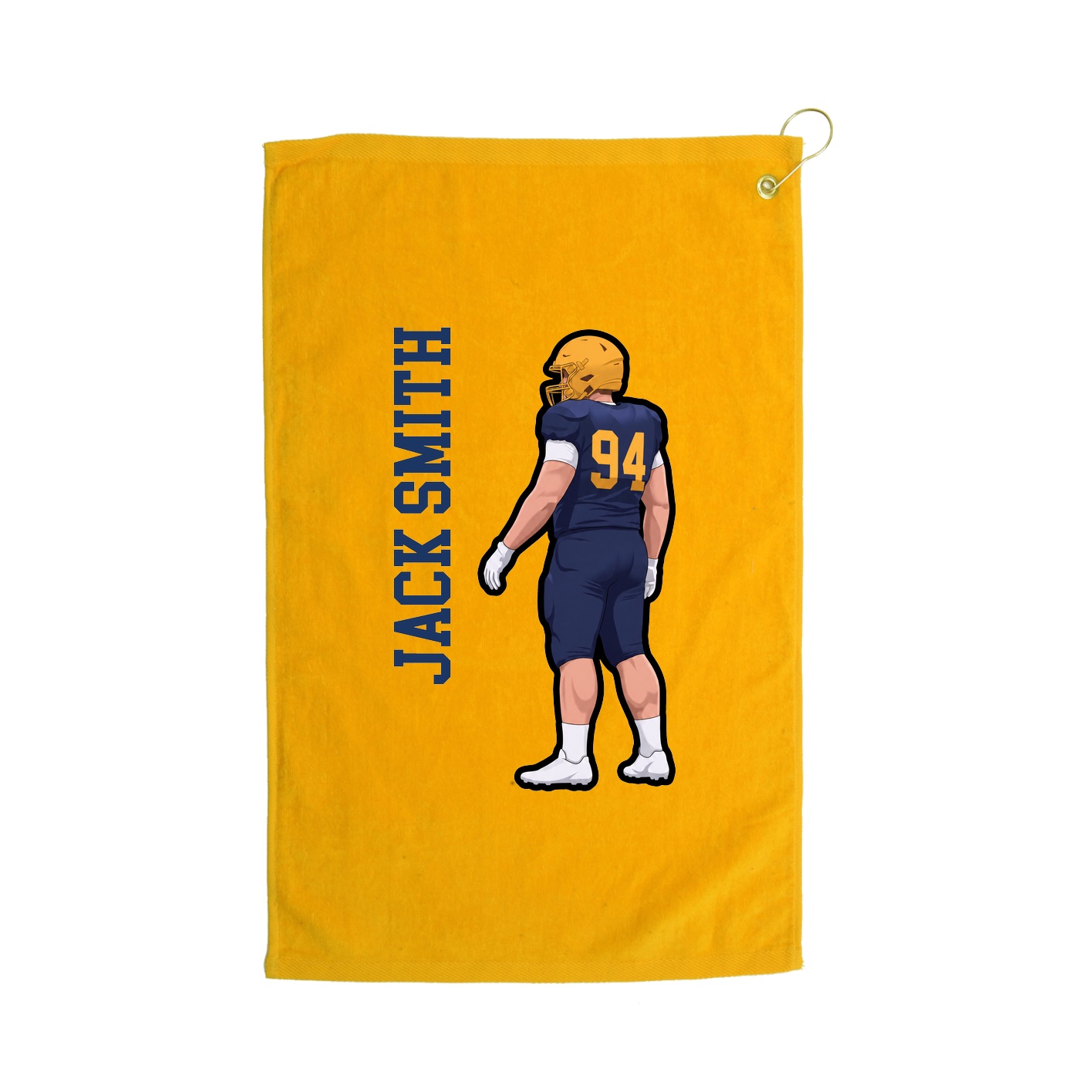 Golf Towel — Name Vertical in Gold