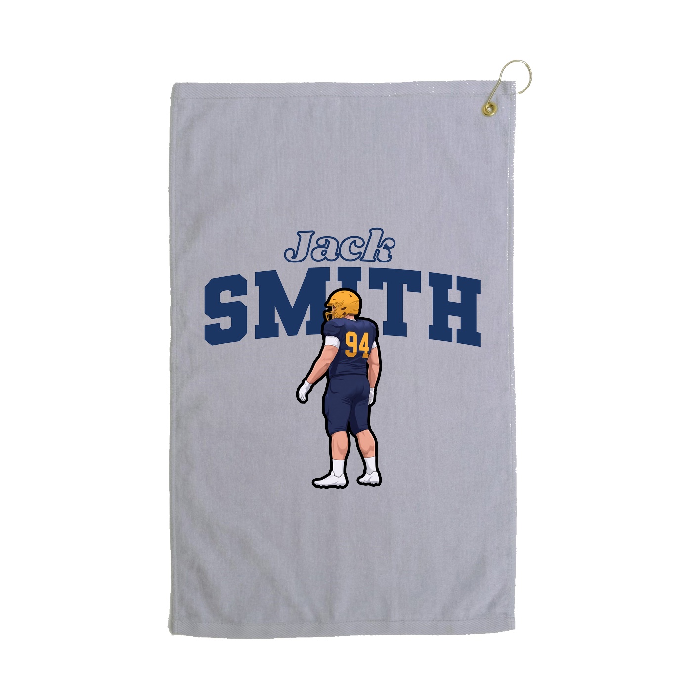 Golf Towel — Name Arch in Grey