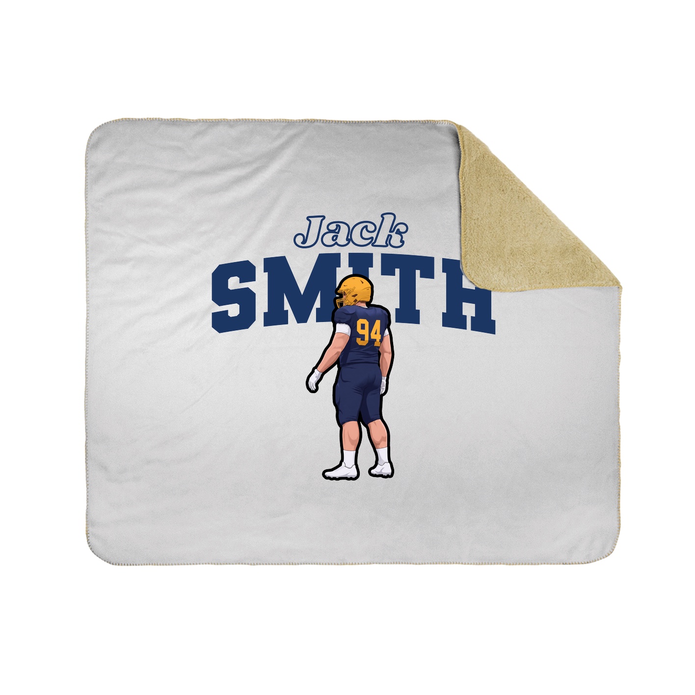 Throw Blanket — Name Arch in White